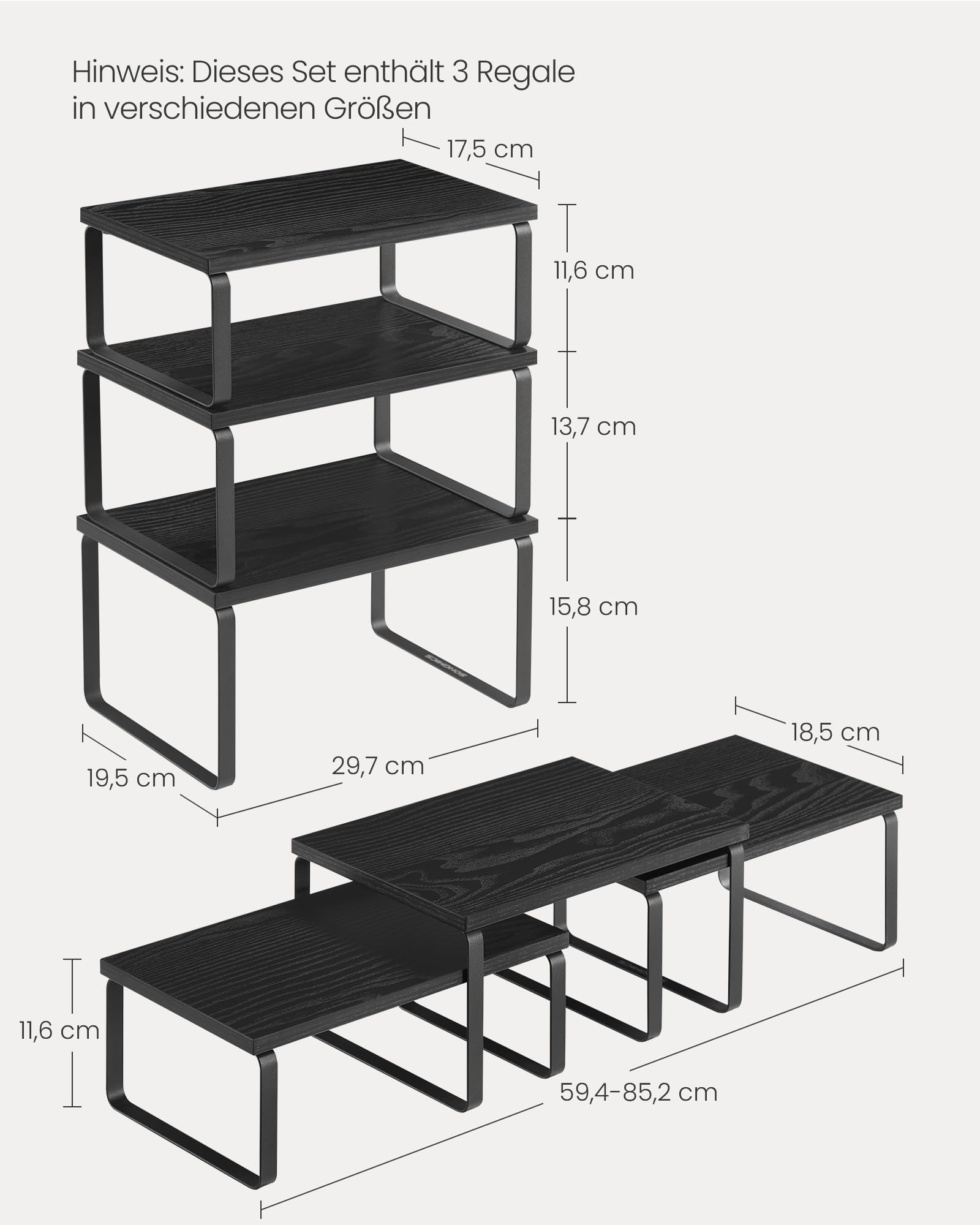 songmics-gew-rzregal-3er-set-k-chen-organizer-stapelbar-anthrazitgrau-mattschwar image 5