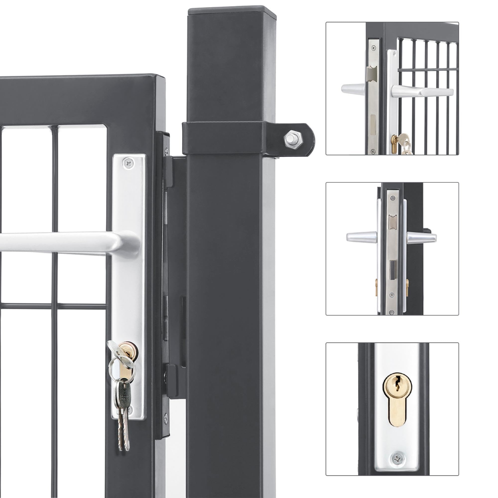 songmics-gartentor-ggd200gy-zauntor-106-x-150-cm-grau-verzinkter-stahl-abschlie- image 4