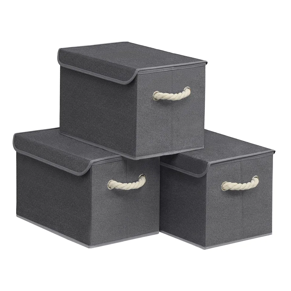 songmics-aufbewahrungsbox-mit-deckel-3er-set-38x25x25-cm-schiefergrau image 1