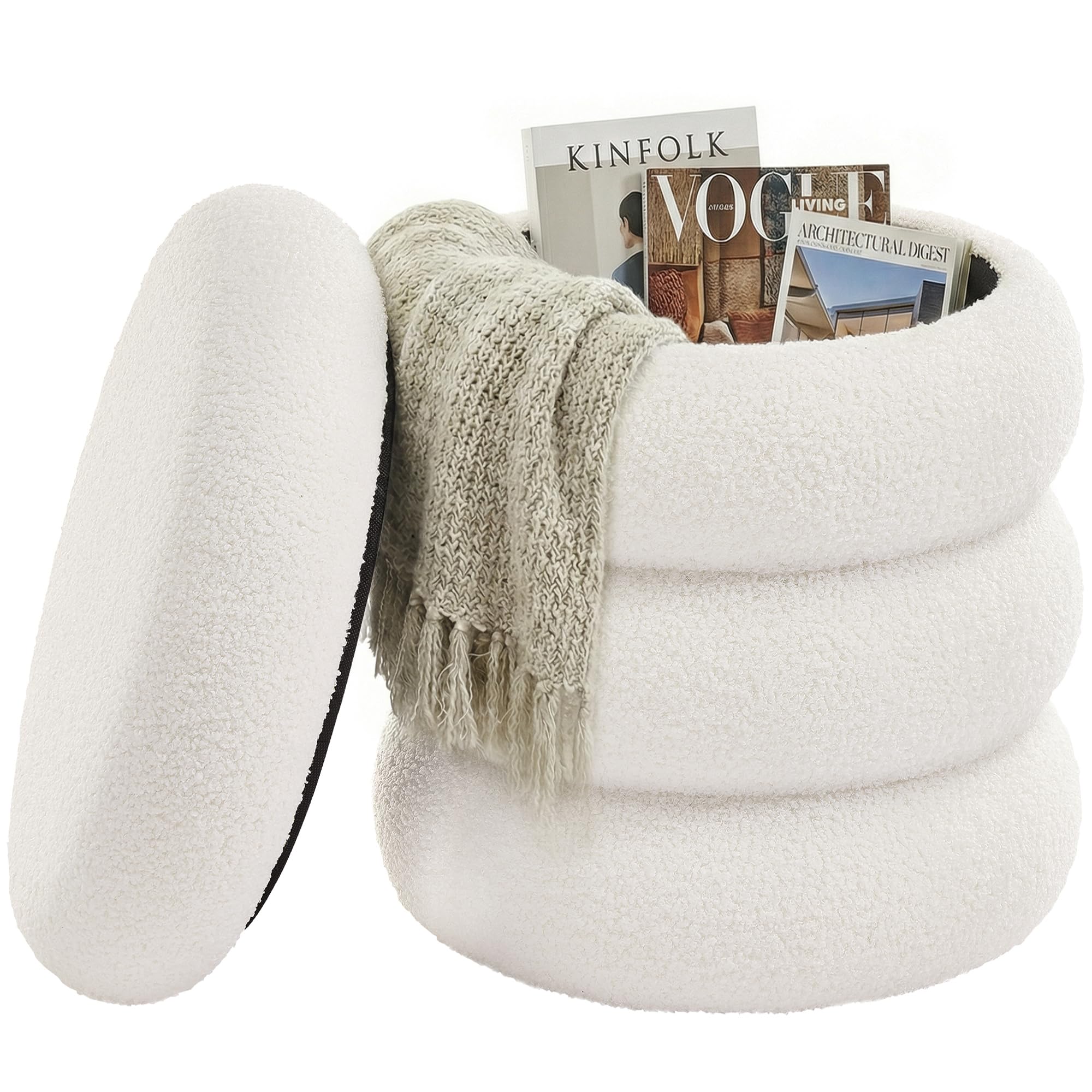 songmics-schminkhocker-rund-mit-stauraum-teddyfleece-43-x-47-cm image 1