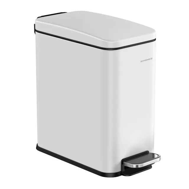 songmics-kosmetikeimer-5-liter-edelstahl-tretm-lleimer-mit-inneneimer image 1