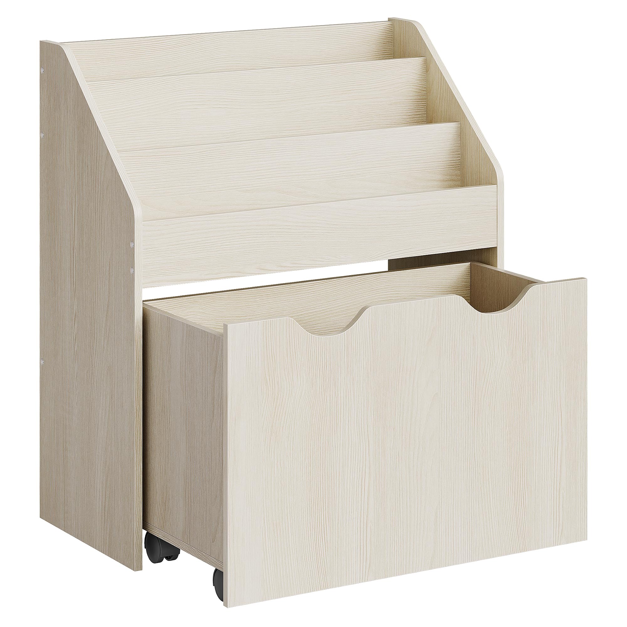 songmics-gkr041w10-kinderregal-b-cherregal-3-ebenen-mit-rollbox image 7