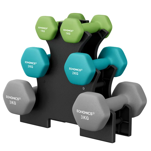songmics-hantel-set-3-paar-1-kg-2-kg-3-kg-kurzhanteln-mit-ablagest-nder image 1