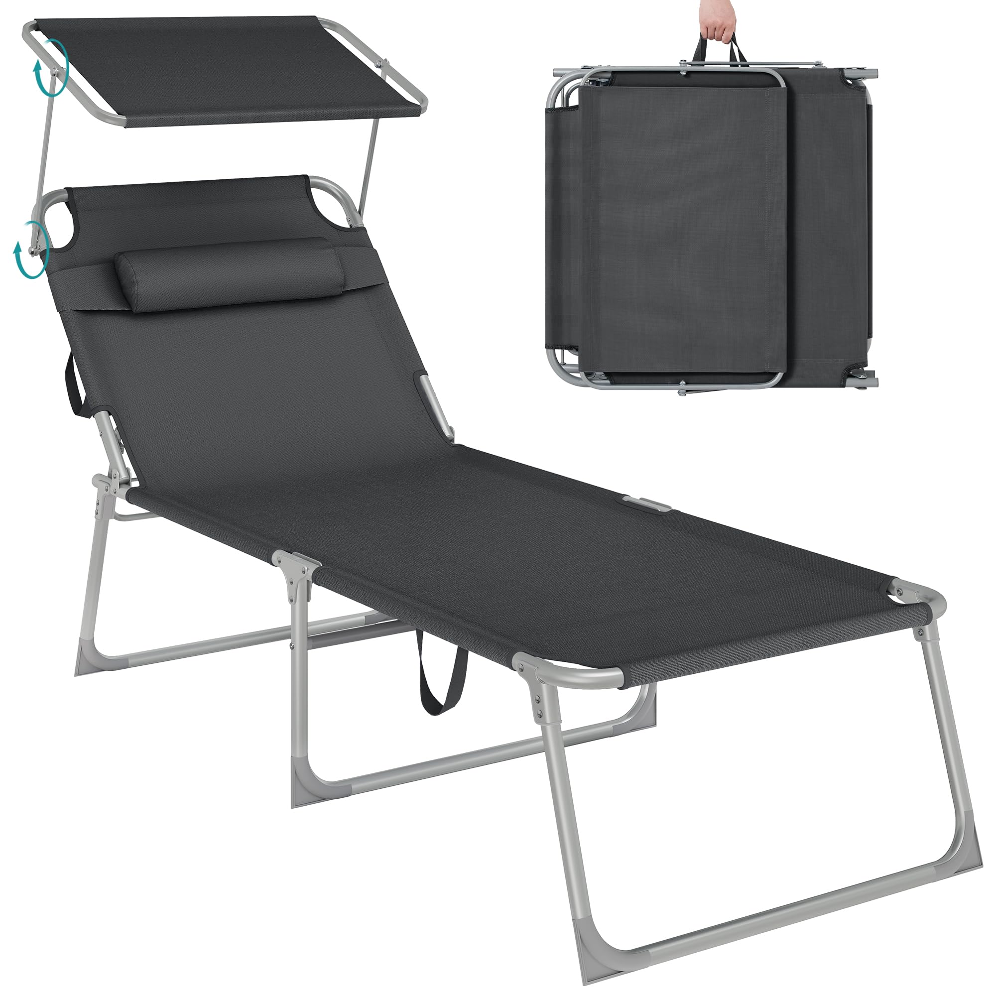 songmics-sonnenliege-klappbar-71x200cm-anthrazit-gcb22gyv2 image 1