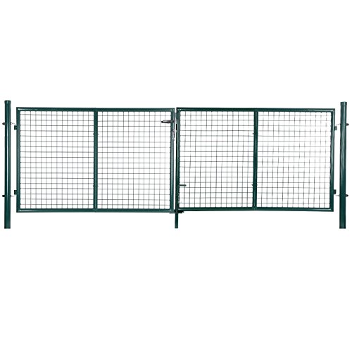 songmics-doppeltor-gartentor-ggd300g-310-x-100-cm-gr-n-mit-schloss-und-3-schl-ss image 8