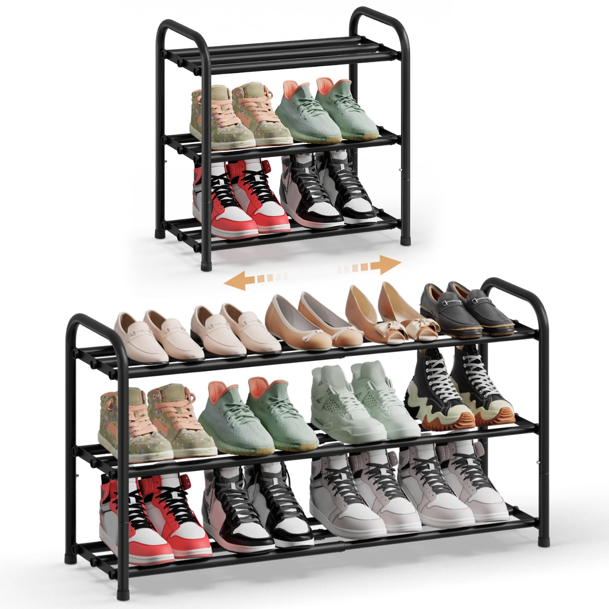 songmics-schuhregal-ausziehbar-2-ebenen-44-5-82-4-cm-metall-tintenschwarz-lmr026 image 8