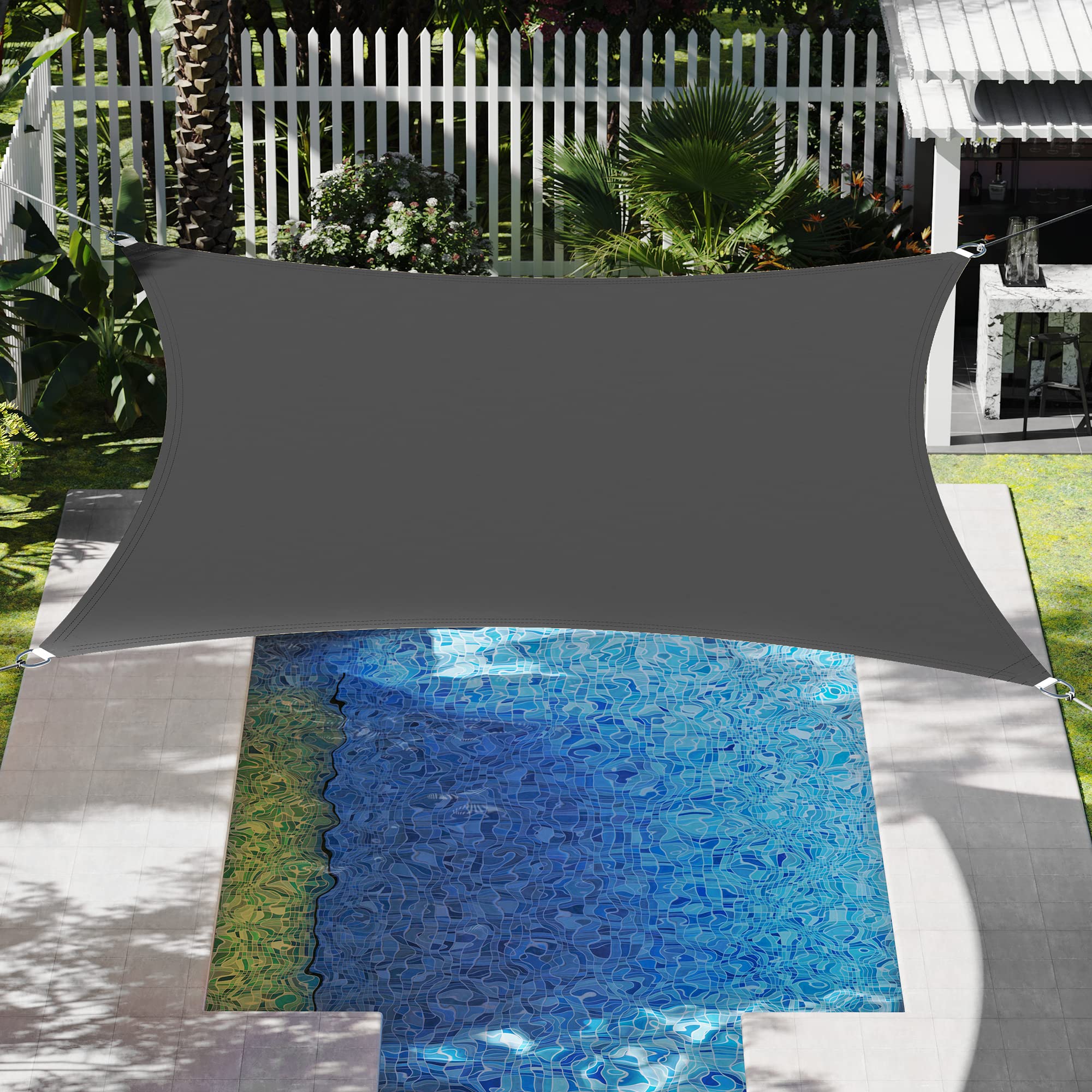 songmics-sonnensegel-gss34gy-3x4m-rechteckig-hdpe-rauchgrau image 3