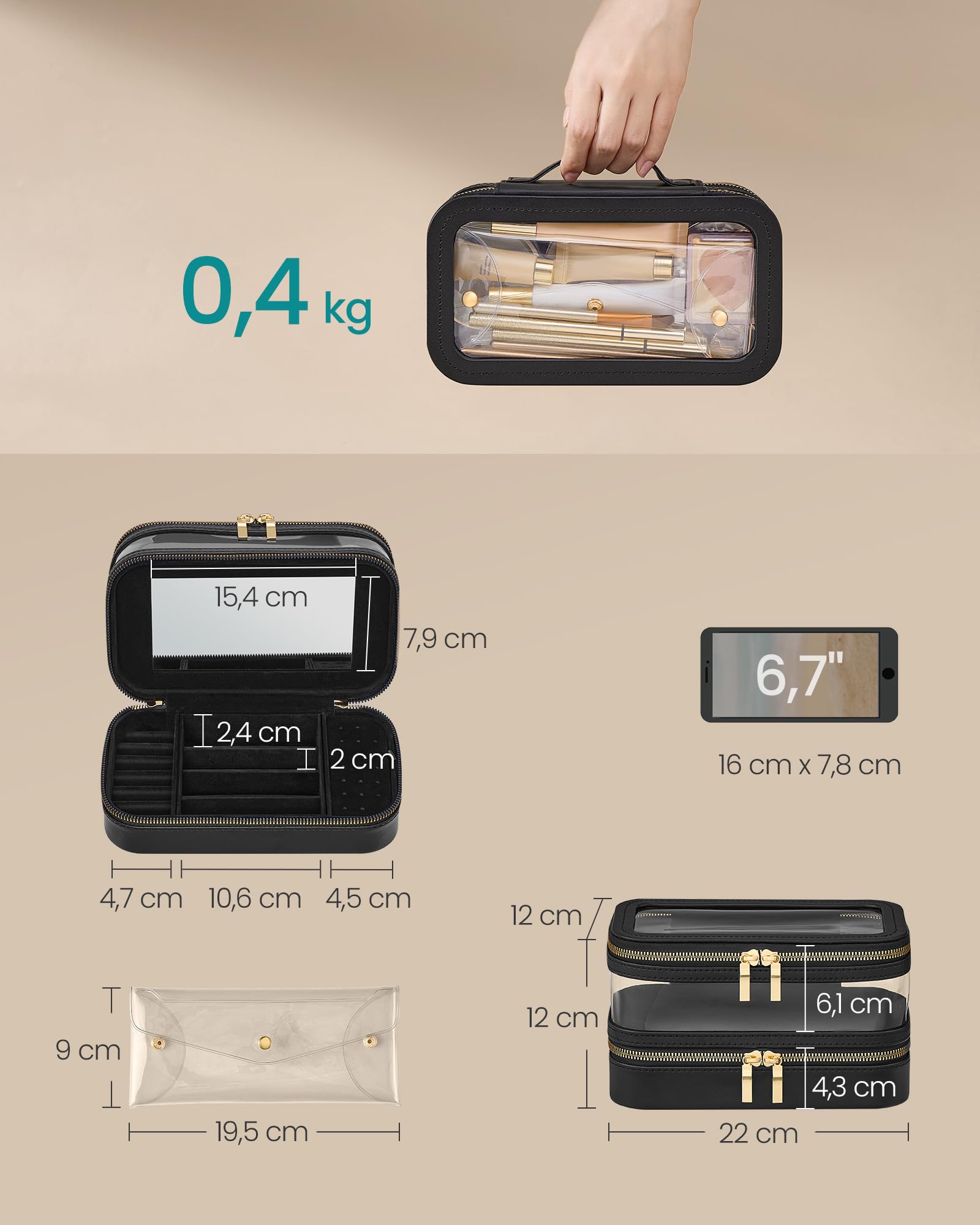 songmics-make-up-tasche-jka026b01-kosmetik-organizer-tintenschwarz-22-x-12-x-12- image 5