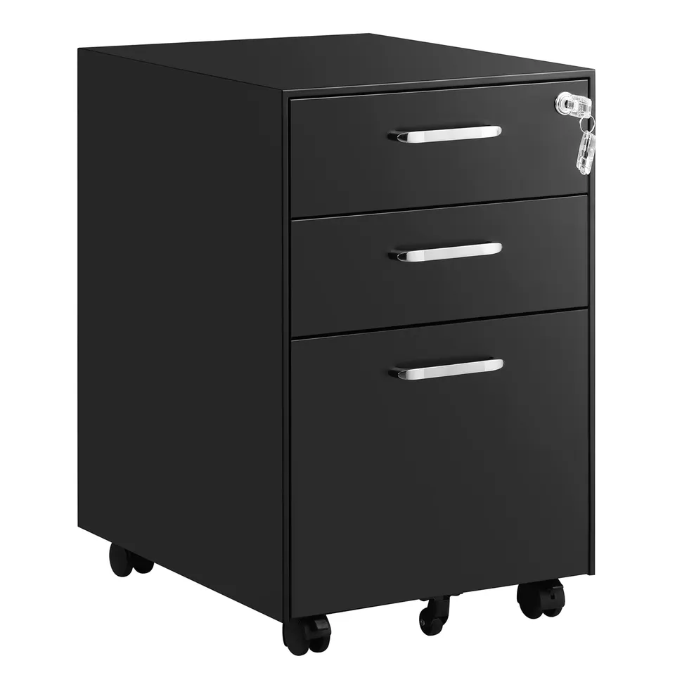songmics-rollcontainer-stahl-schwarz-mit-3-schubladen-ofc010b01 image 1
