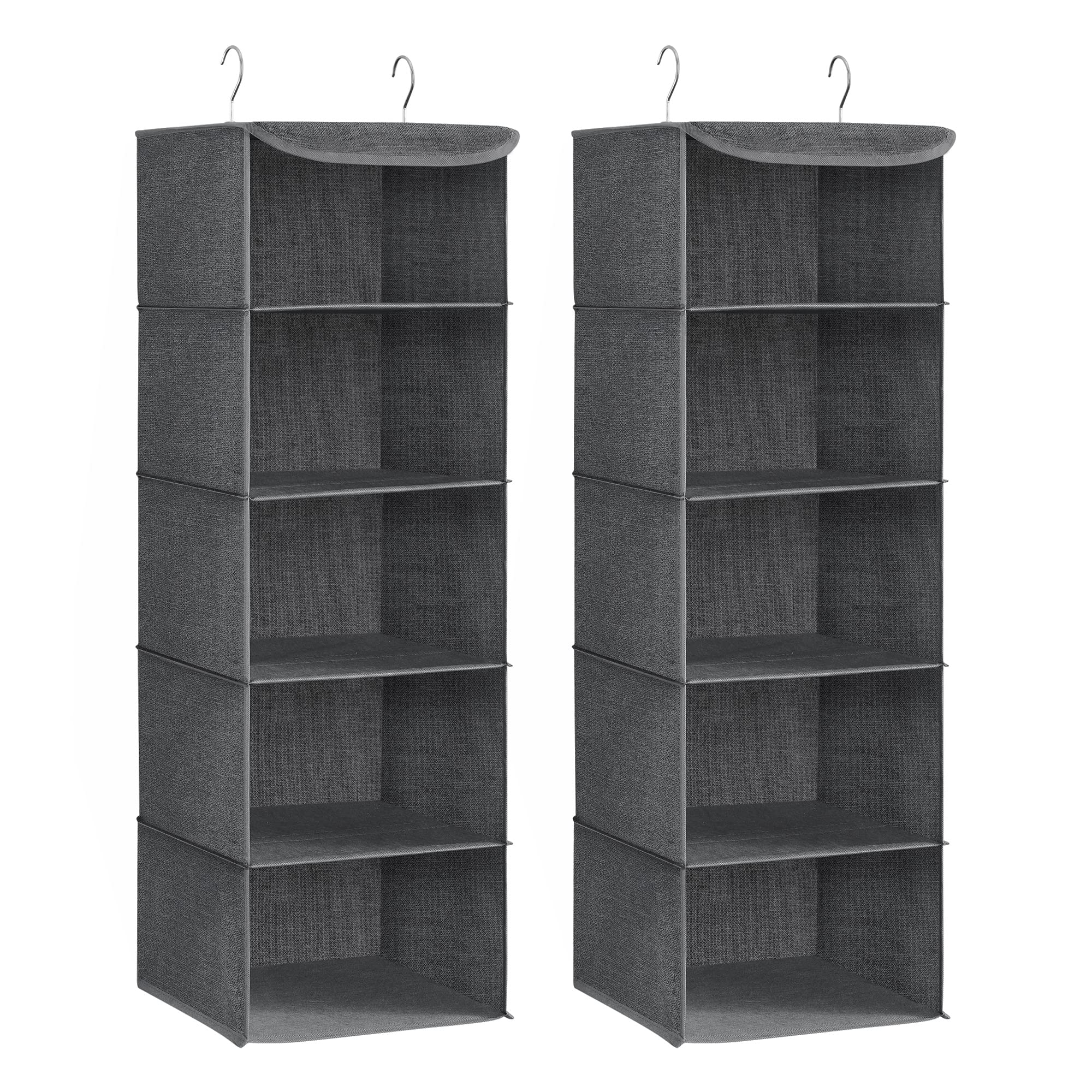 songmics-h-ngeorganizer-rch005g02-2er-set-grau-h-ngeregal-5-ebenen-faltbar image 1