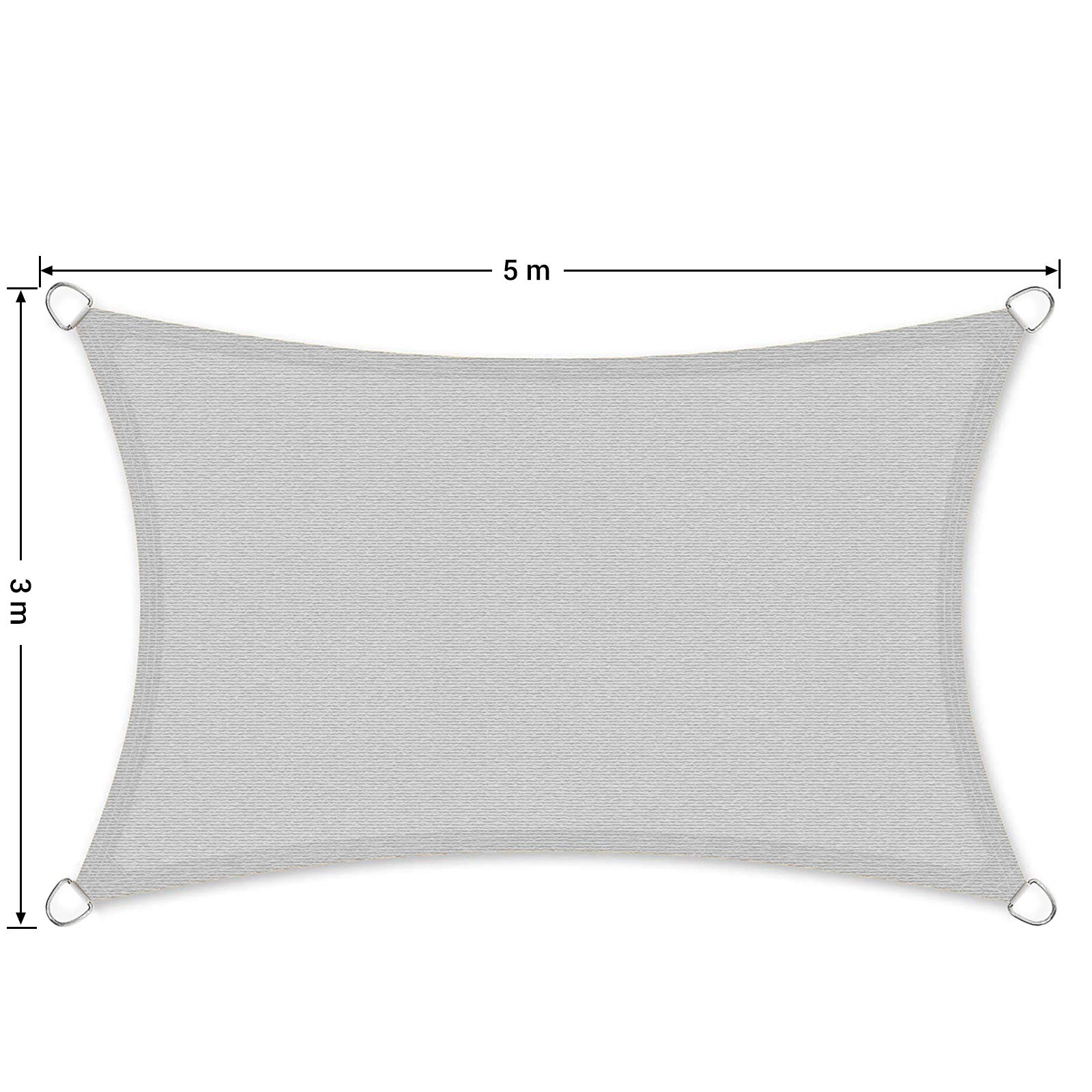 songmics-gss35qy-sonnensegel-3x5-m-rechteckig-hellgrau-hdpe image 3