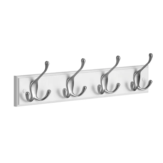 songmics-lhr030e01-garderobenleiste-wandgarderobe-wei-silbern-mit-4-dreifach-hak image 1