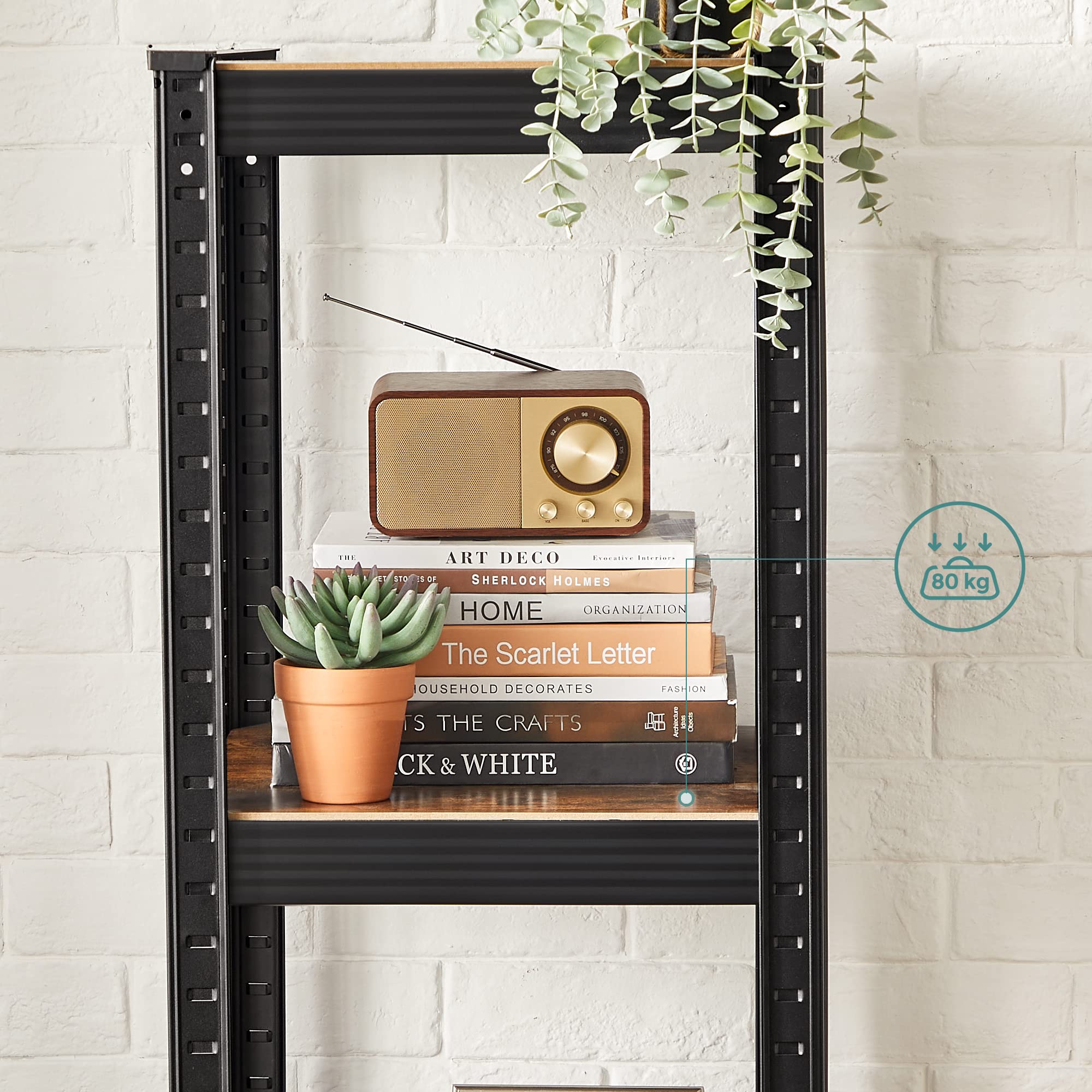 songmics-standregal-5-ablagen-37x37x150-cm-bis-400-kg-vintagebraun-schwarz-glr03 image 6