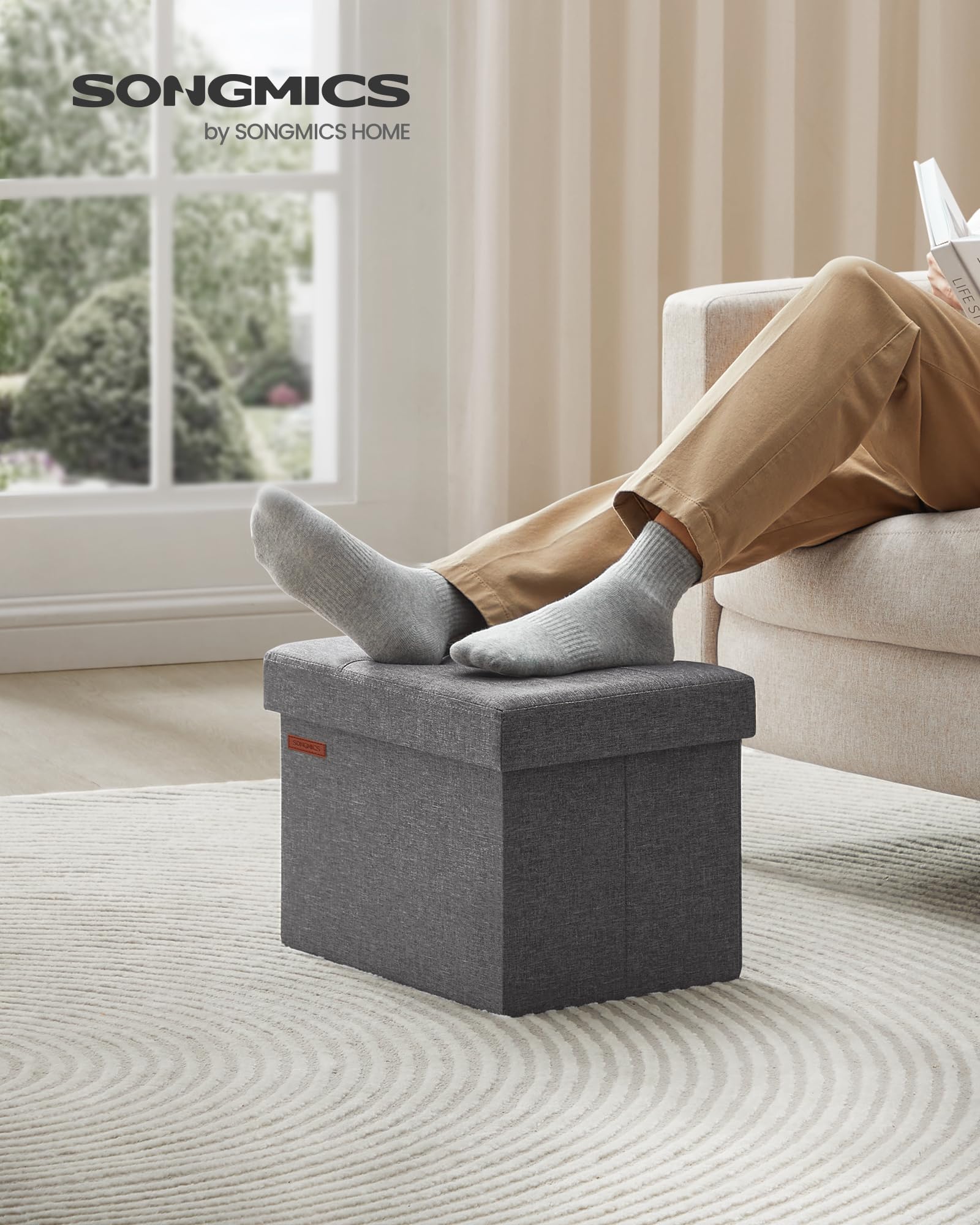 songmics-sitzhocker-mit-stauraum-lsf102g01-klappbare-sitzbank-31-x-41-cm-32-l-bi image 2