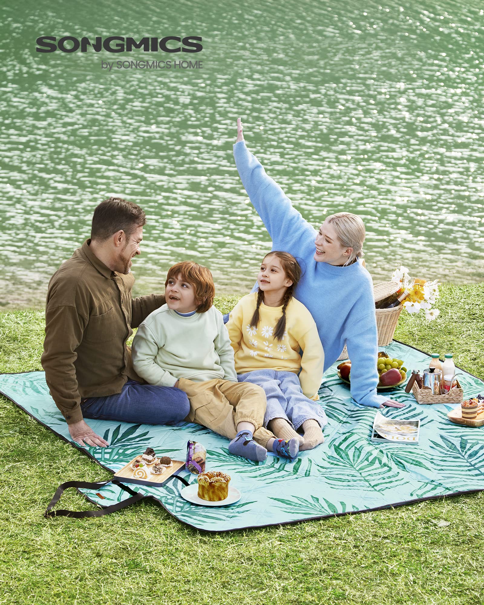 songmics-picknickdecke-gcm087q01-200x200-cm-farnmuster-hellblau image 2