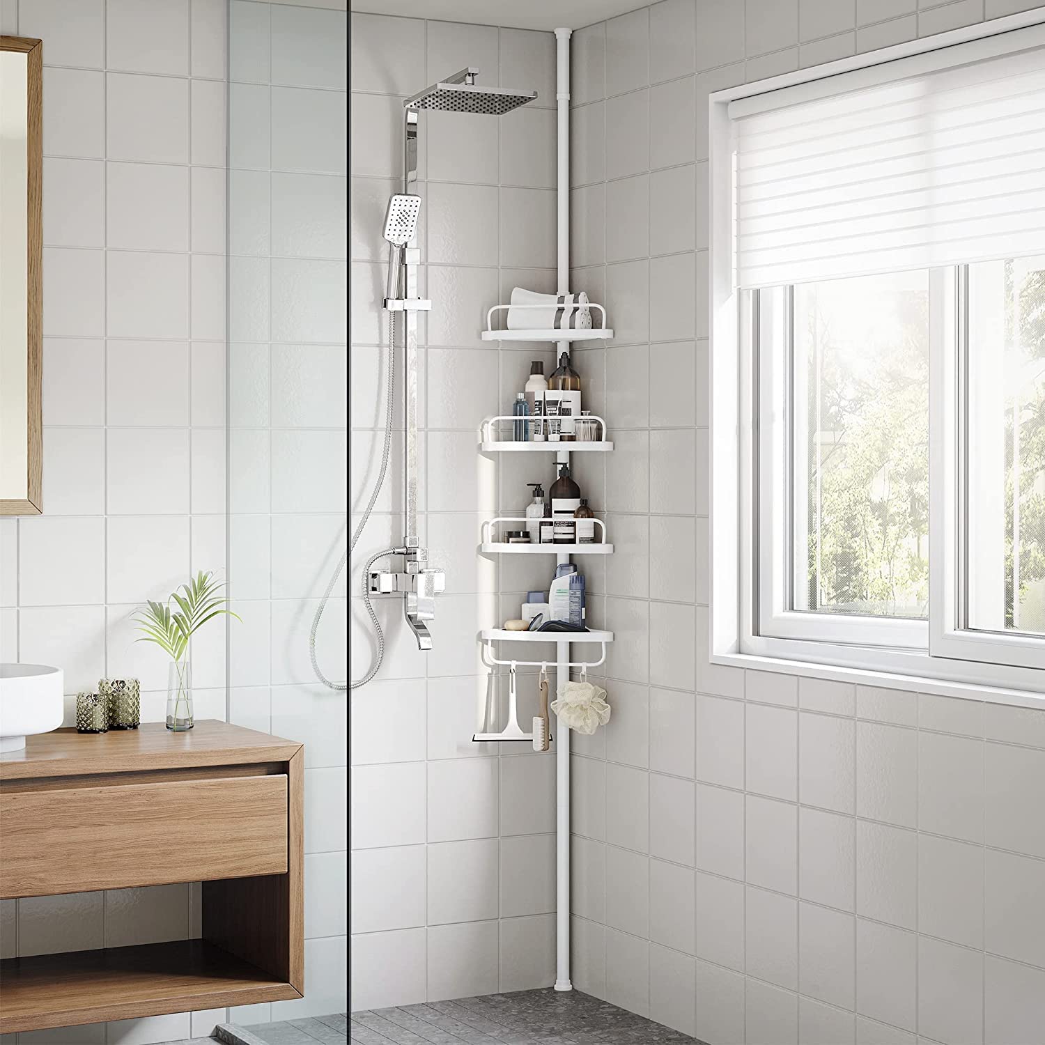 songmics-duschregal-bcb001a-teleskop-85-305-cm-badregal-4-ablagen image 2
