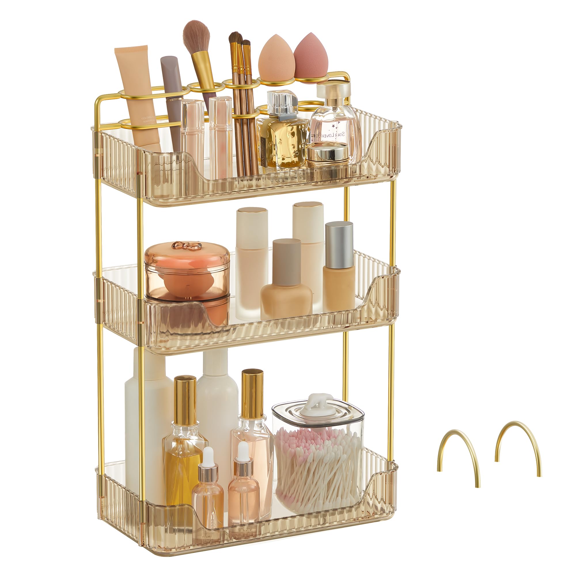 songmics-jka013a01-make-up-organizer-3-ebenen-champagnergold image 1