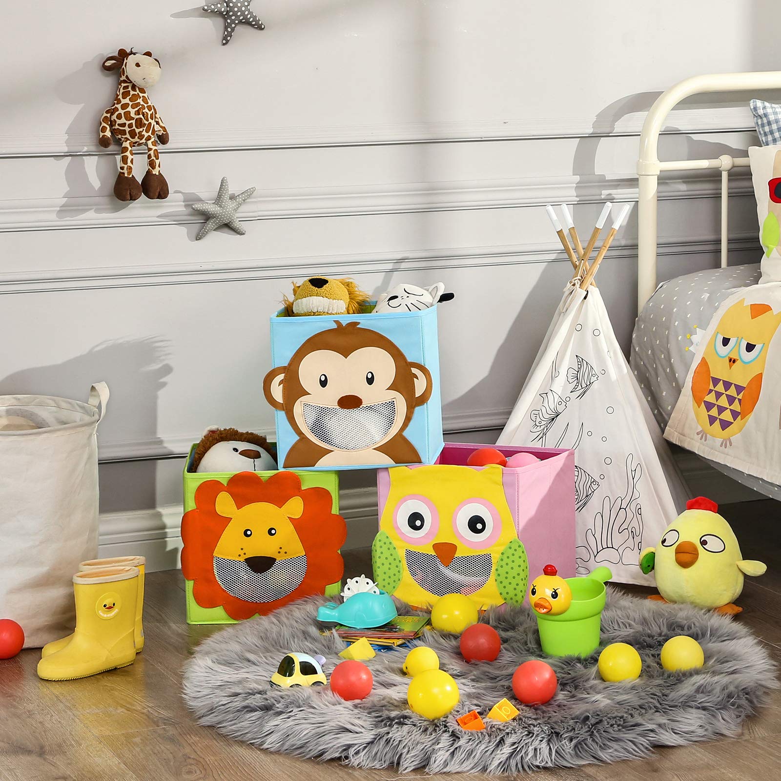 songmics-aufbewahrungsbox-kinder-3er-set-27x27x27-cm-tiermotive image 2