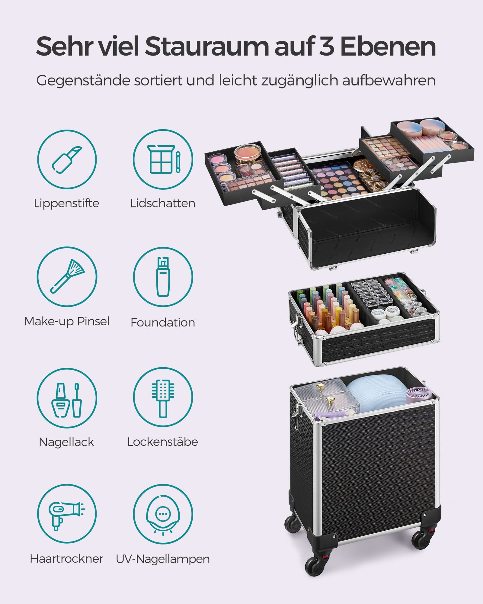 songmics-kosmetikkoffer-jhz014b01-trolley-3-in-1-70-5-cm-schwarz image 3