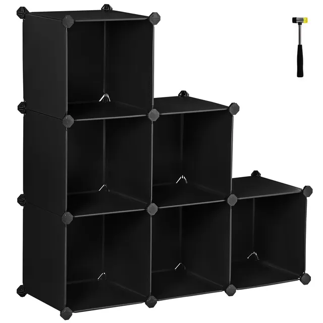 songmics-steckregal-diy-w-rfelregal-6-f-cher-lpc112-schwarz-93x31x93-cm image 1