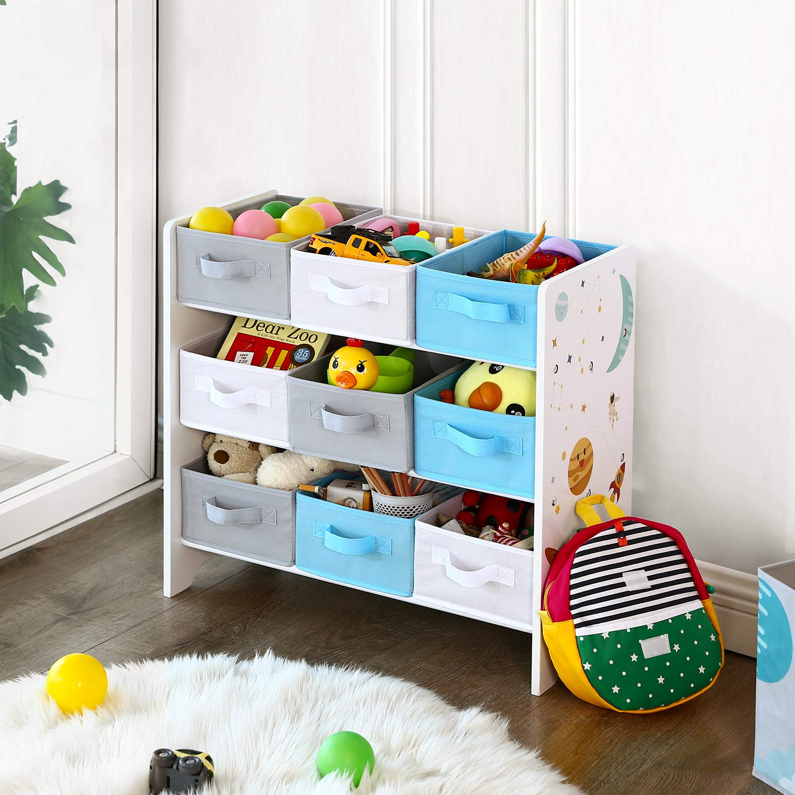 songmics-kinderregal-gkr33wt-spielzeug-organizer-mit-9-boxen-62-5-x-29-5-x-60-cm image 5