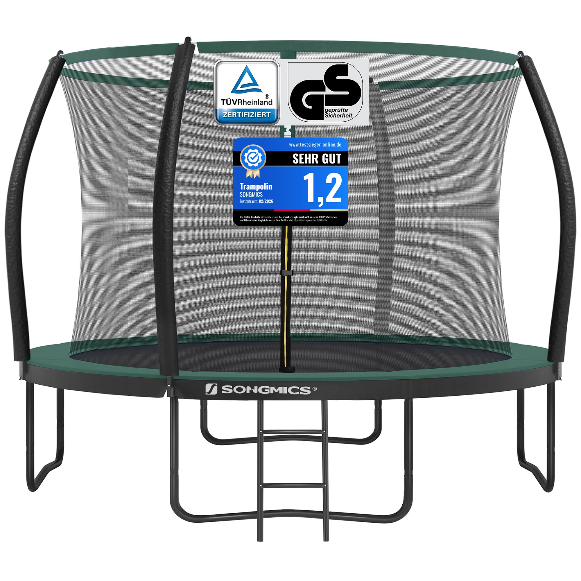 songmics-trampolin-outdoor-244-cm-gartentrampolin-mit-sicherheitsnetz-leiter image 1