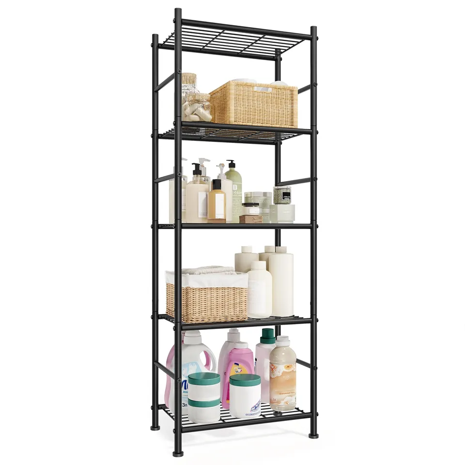 songmics-standregal-metallregal-5-ablagen-40-x-30-x-144-cm-mattschwarz image 1