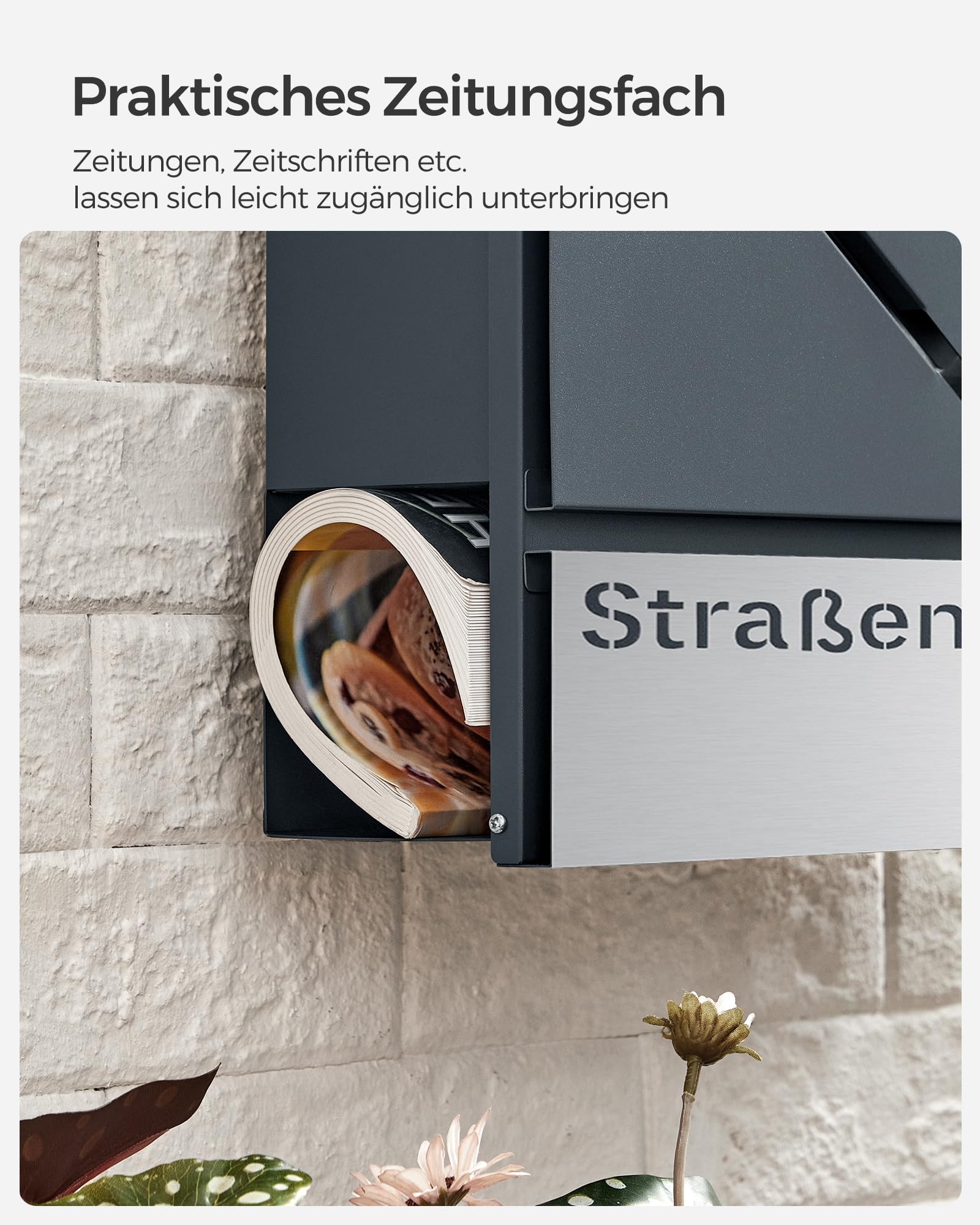 songmics-briefkasten-personalisiert-mit-zeitungsfach-anthrazit image 7