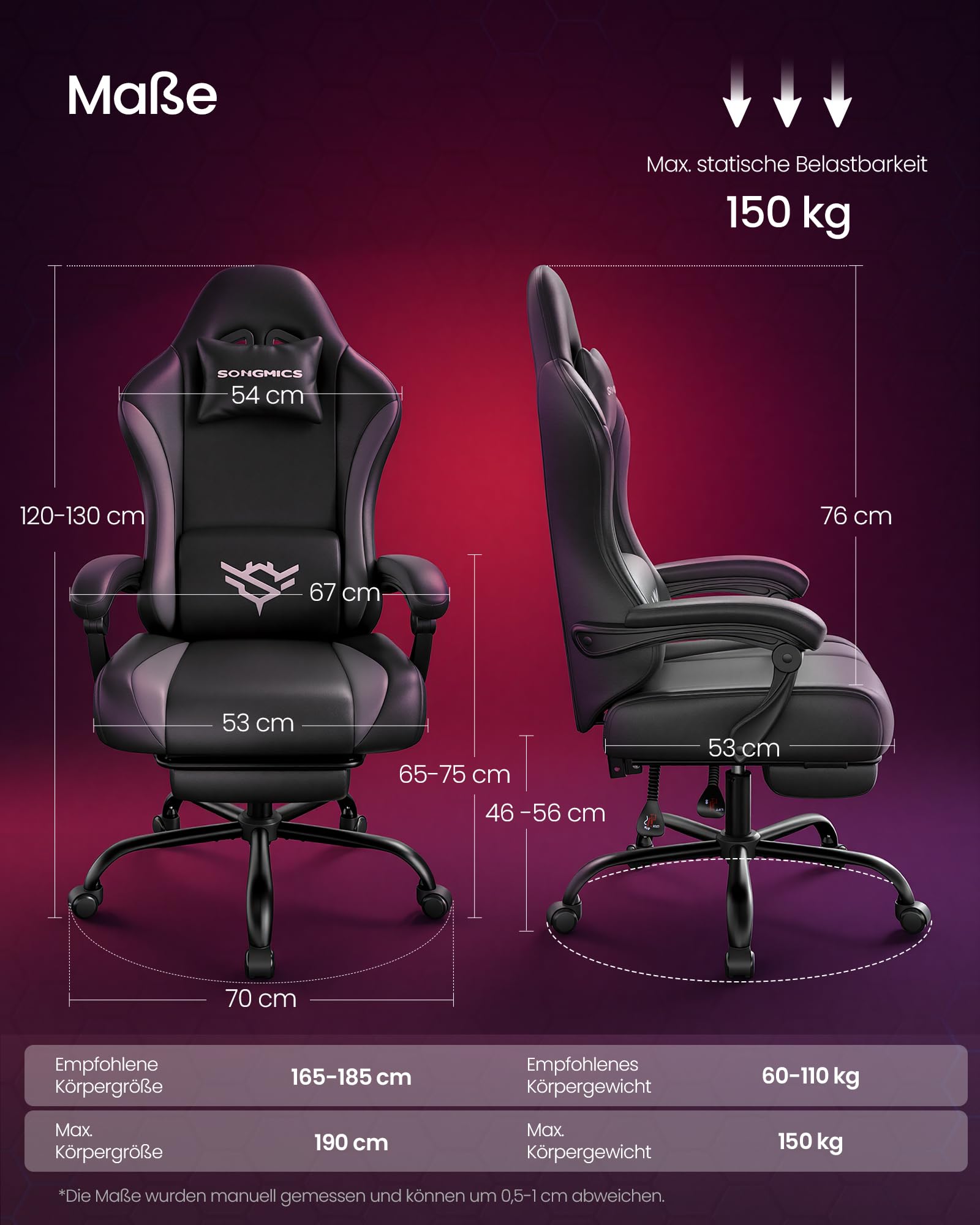 songmics-cathy-obg091bh01-gaming-stuhl-pu-leder-schwarz-150-kg image 3