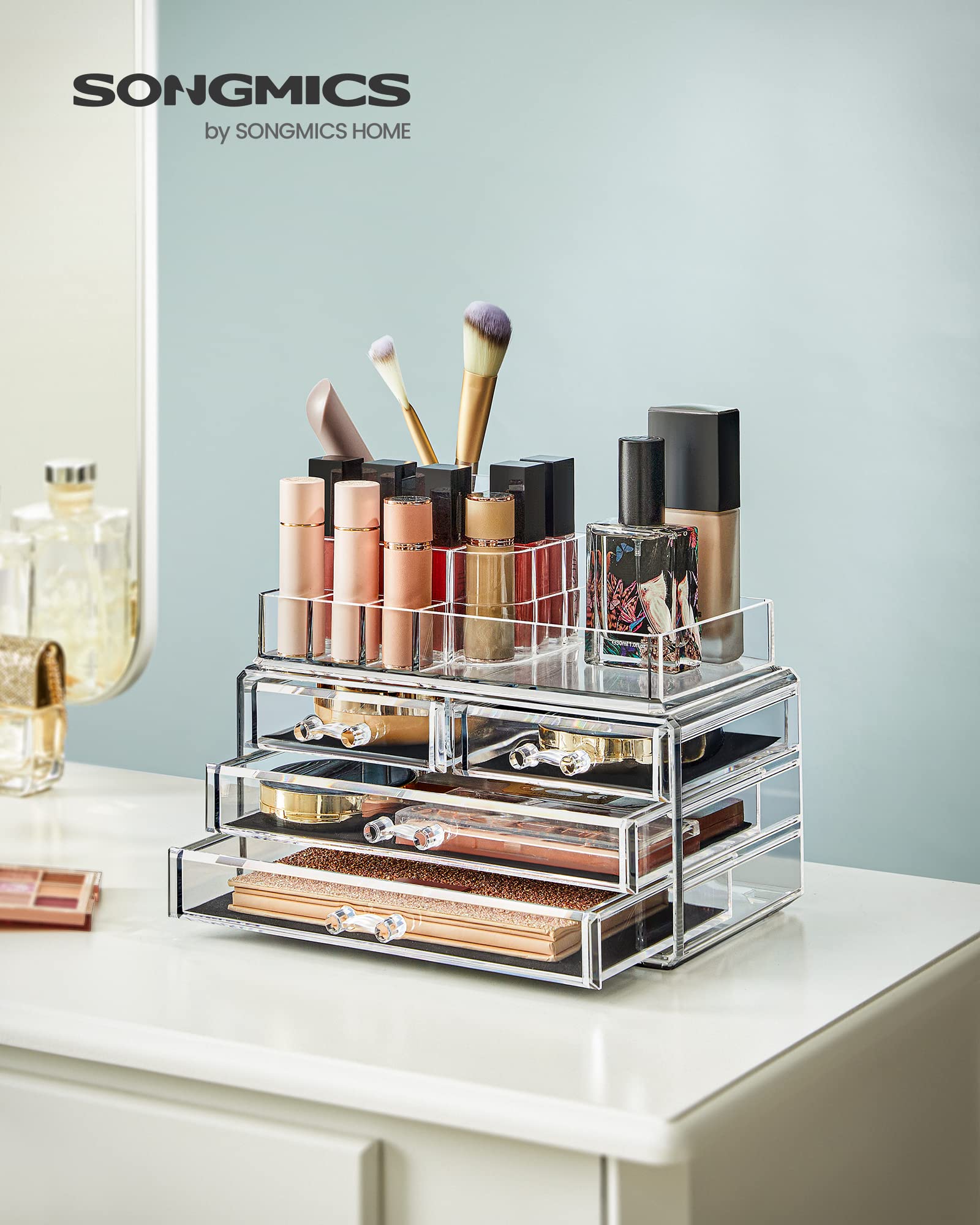 songmics-make-up-organizer-jka001tp-transparent-mit-4-schubladen image 2
