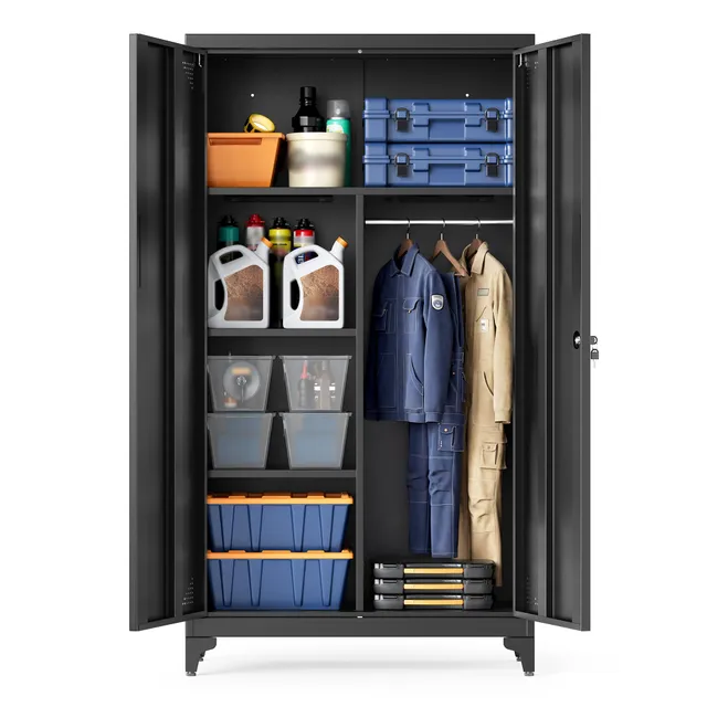 songmics-omc018bd01-mehrzweckschrank-mattschwarz-80-x-40-x-165-cm-abschlie-bar image 1