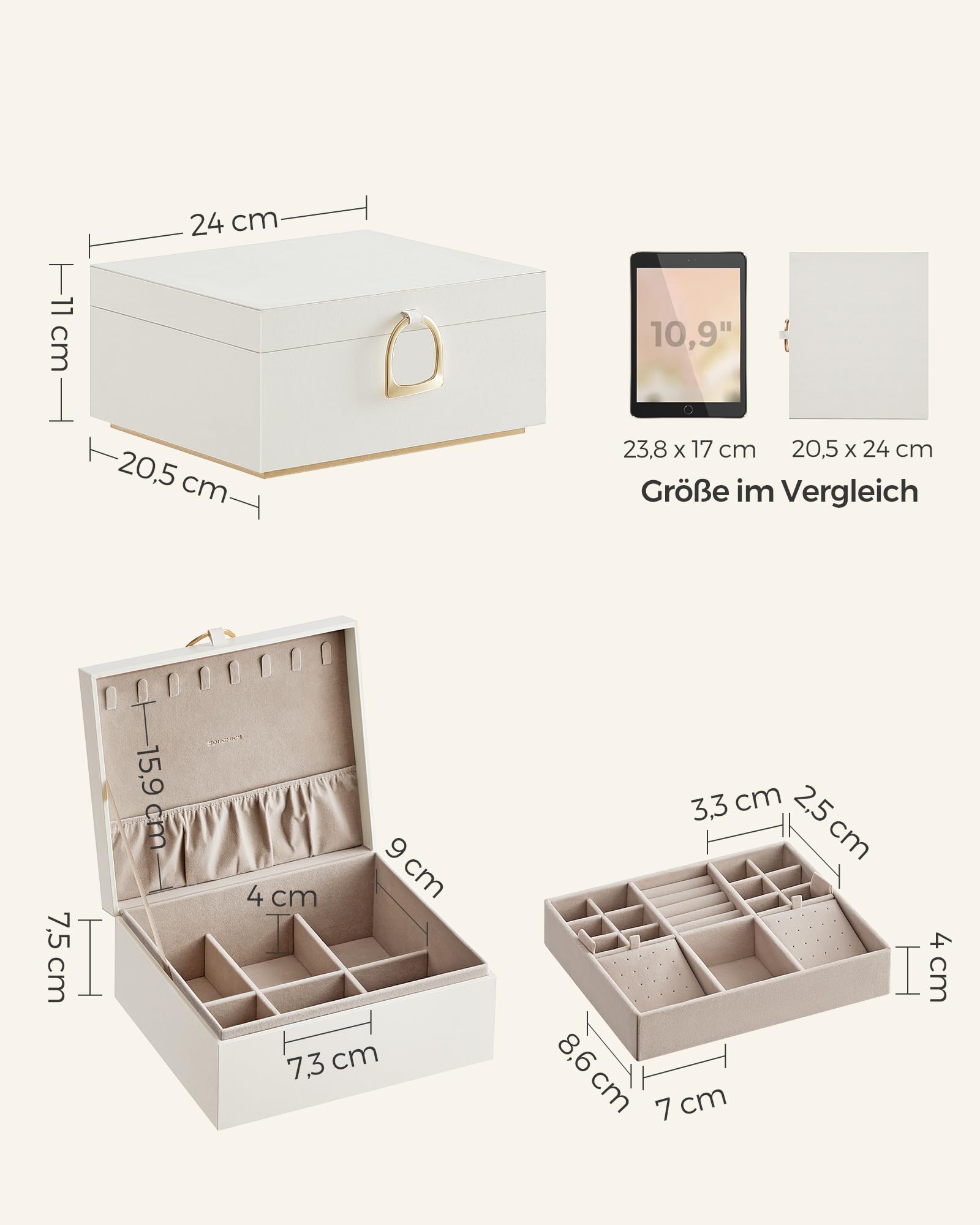 songmics-schmuckk-stchen-jbc165w01-schmuckkasten-2-ebenen-wei-mit-griff-20-5-x-2 image 7