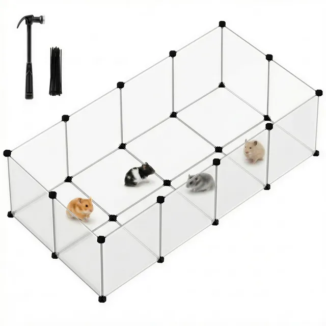 songmics-freigehege-mit-bodenplatten-lpc02w-kleintiergehege-140-x-70-x-45-cm-wei image 1