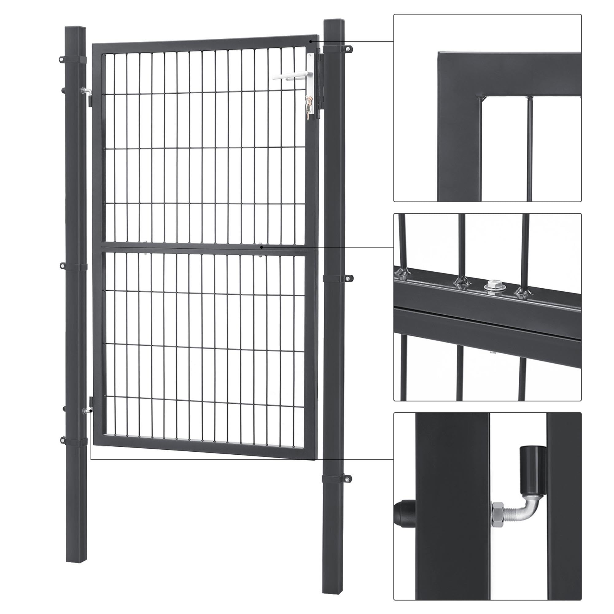 songmics-gartentor-ggd200gy-zauntor-106-x-150-cm-grau-verzinkter-stahl-abschlie- image 3