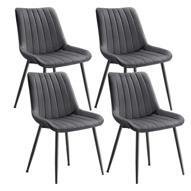songmics-esszimmerst-hle-4er-set-samt-grau-tintenschwarz-ldc090g54 image 1