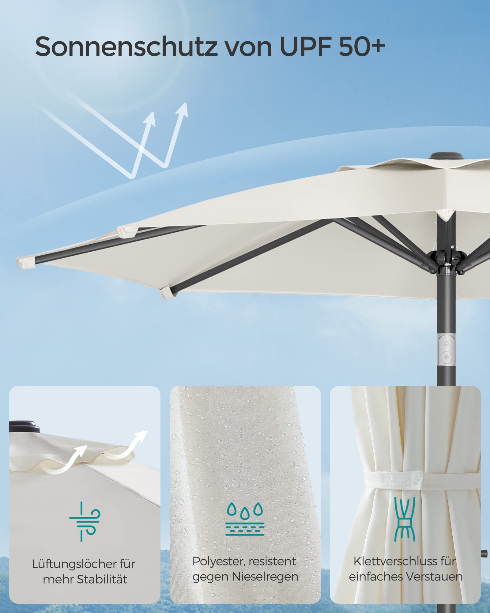 songmics-sonnenschirm-200-cm-mit-kurbel-upf-50-beige-gpu202m01 image 5