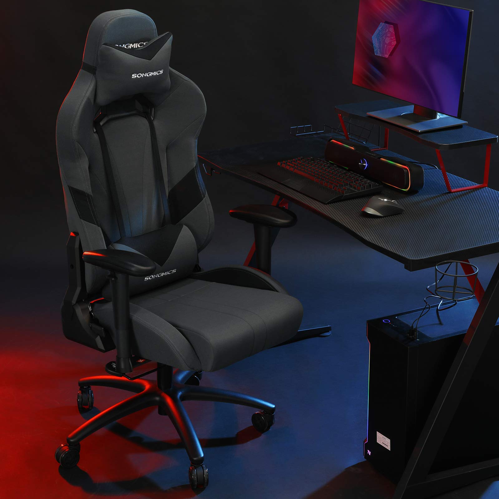 songmics-b-rostuhl-gaming-stuhl-rcg13g-grau-schwarz-ergonomisch-150-kg image 2