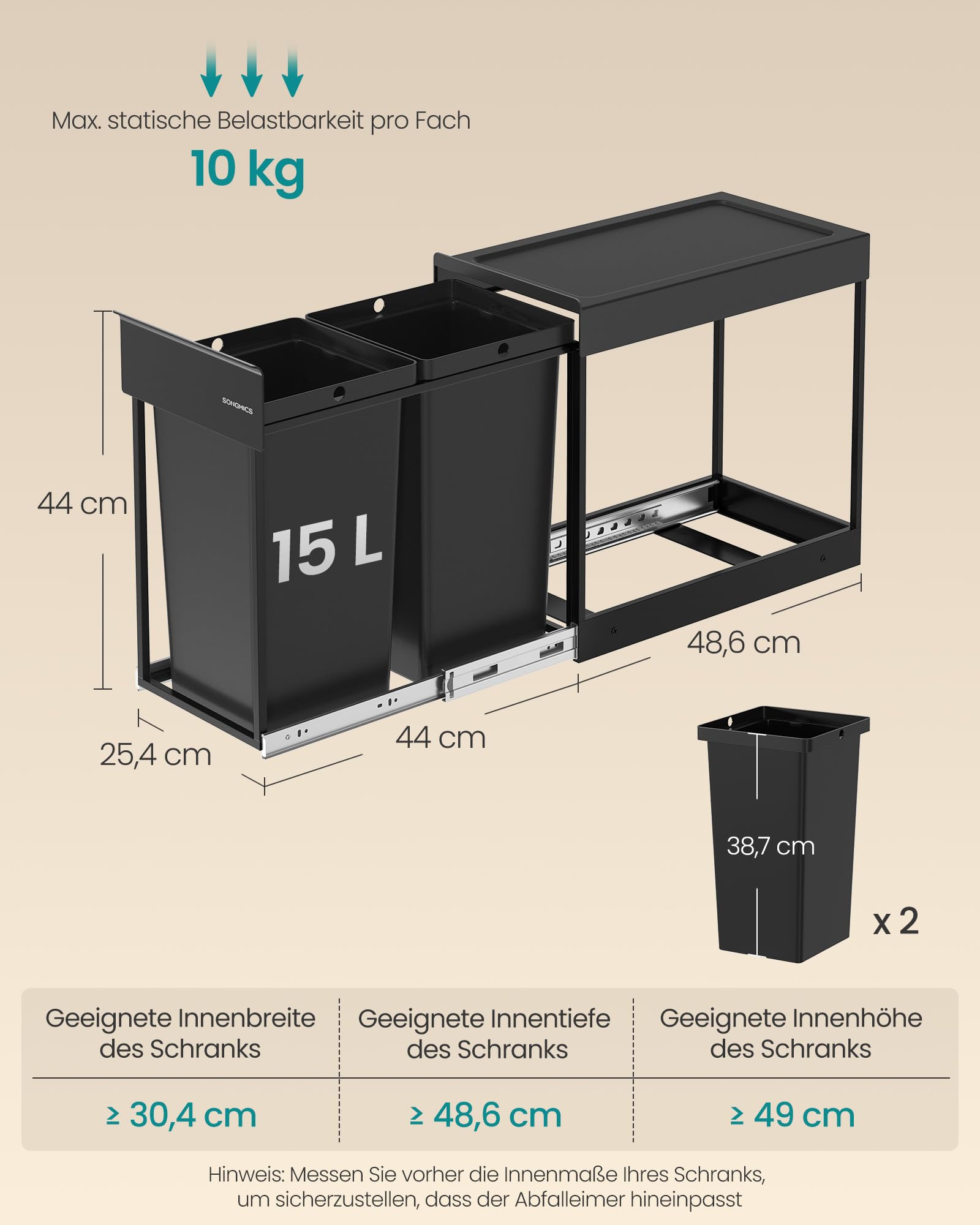 songmics-ltb950b01-unterschrank-m-lleimer-2x15-l-ausziehbar-tintenschwarz image 4
