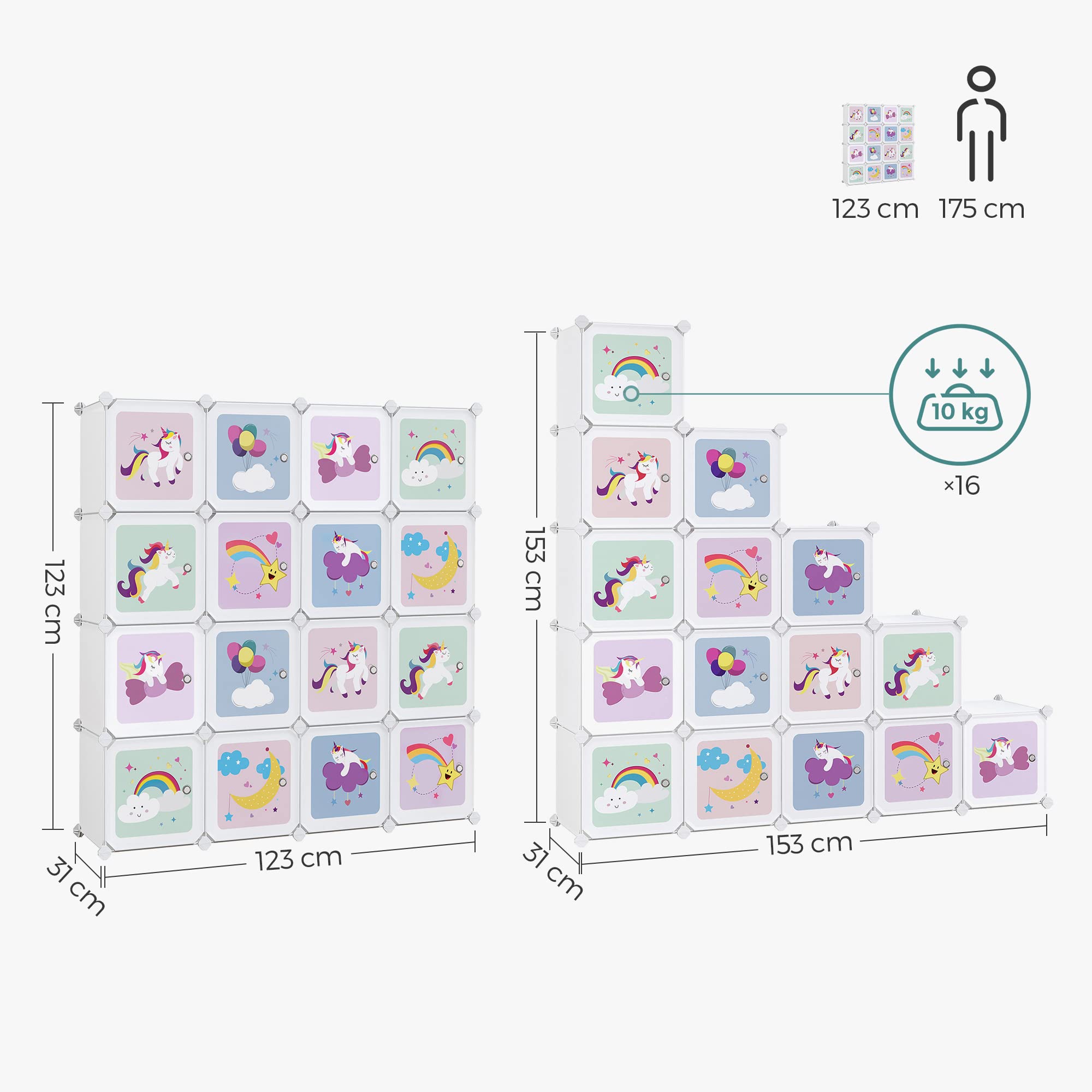 songmics-steckregal-lpc906w01-mit-16-w-rfeln-123x31x123-cm-wei image 3