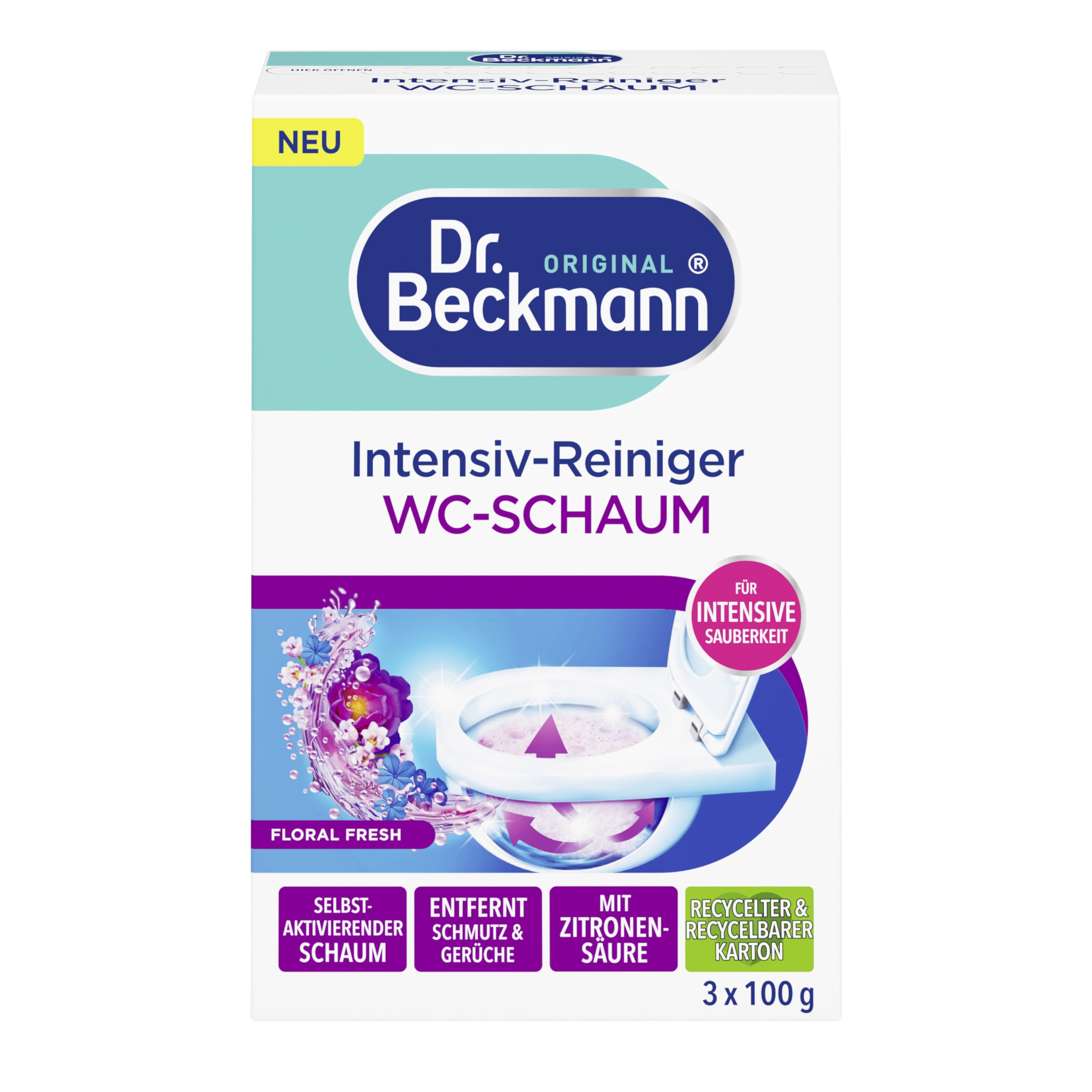 dr-beckmann-intensiv-reiniger-wc-schaum-floral-fresh-3-x-100-g image 1