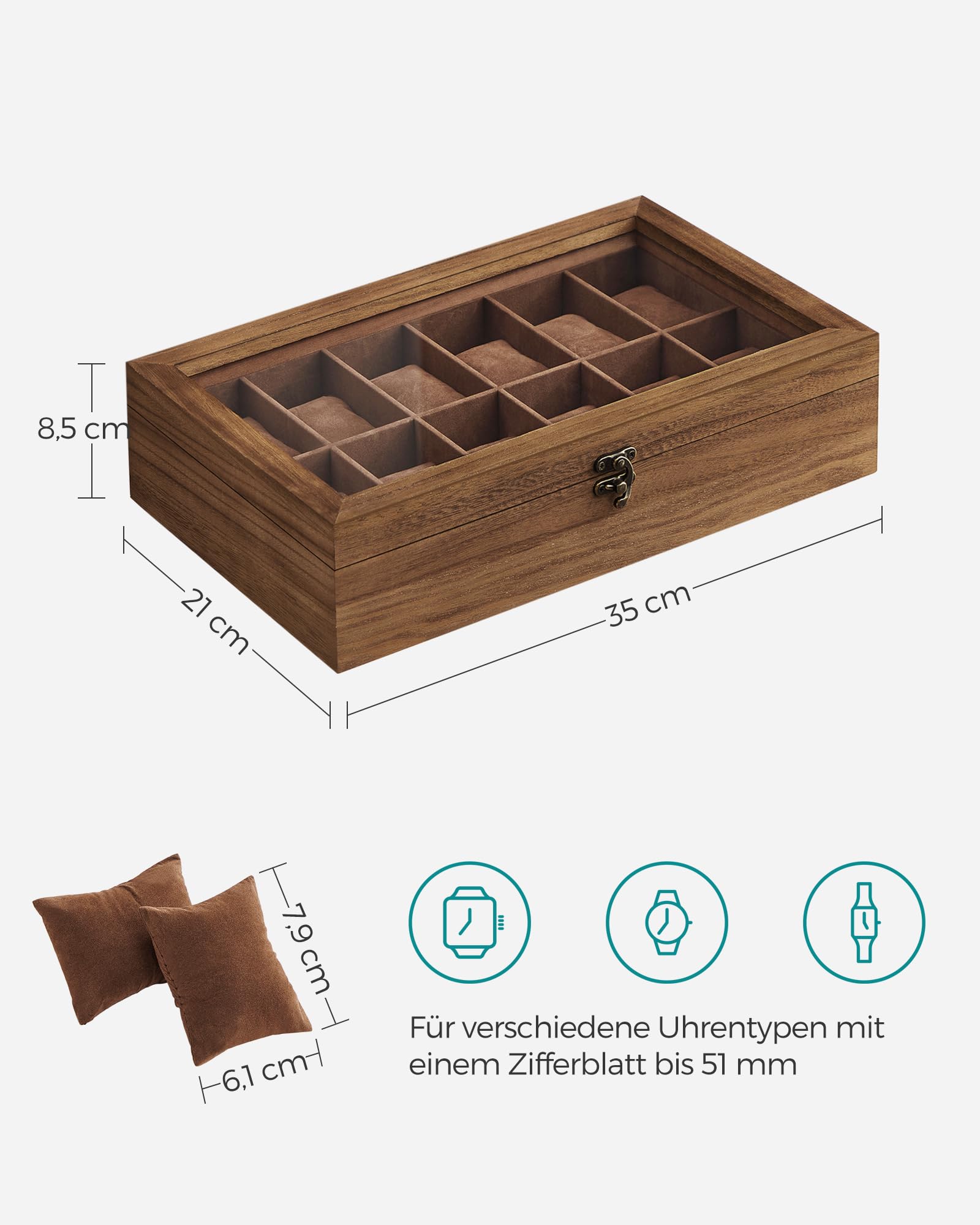 songmics-uhrenbox-12-f-cher-massivholz-mit-glasdeckel-uhrenkasten-f-r-zifferblat image 7