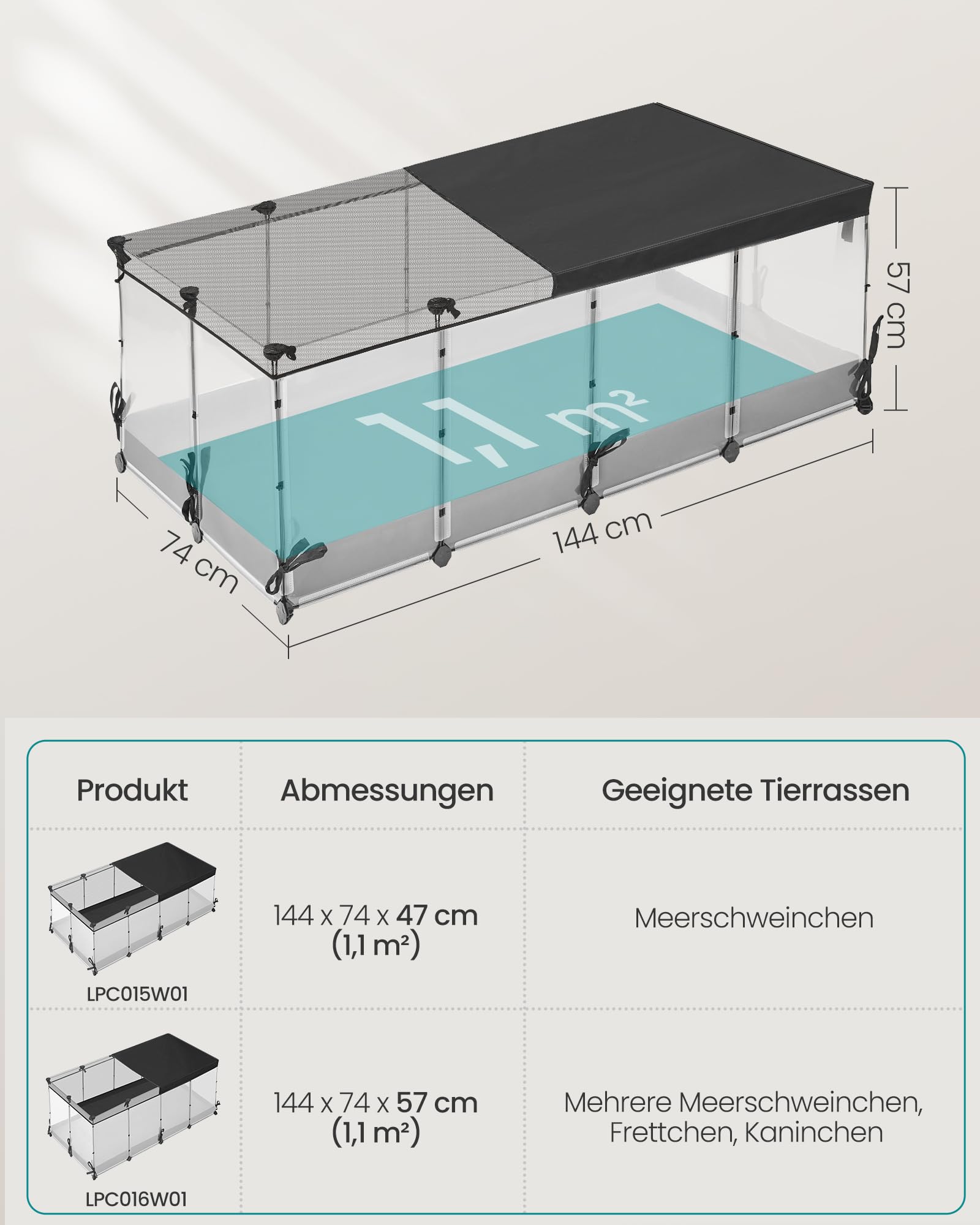 songmics-kleintiergehege-lpc016w01-144-x-74-x-57-cm-wolkenwei-halbtransparent image 6