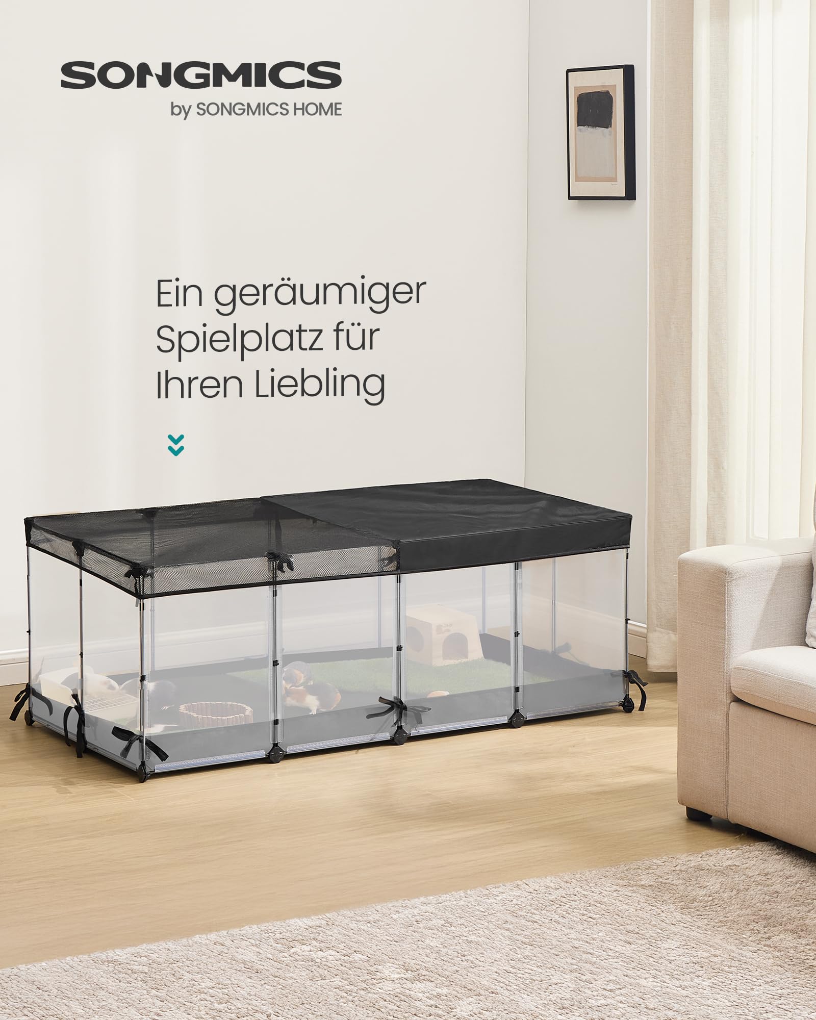 songmics-kleintiergehege-lpc016w01-144-x-74-x-57-cm-wolkenwei-halbtransparent image 2