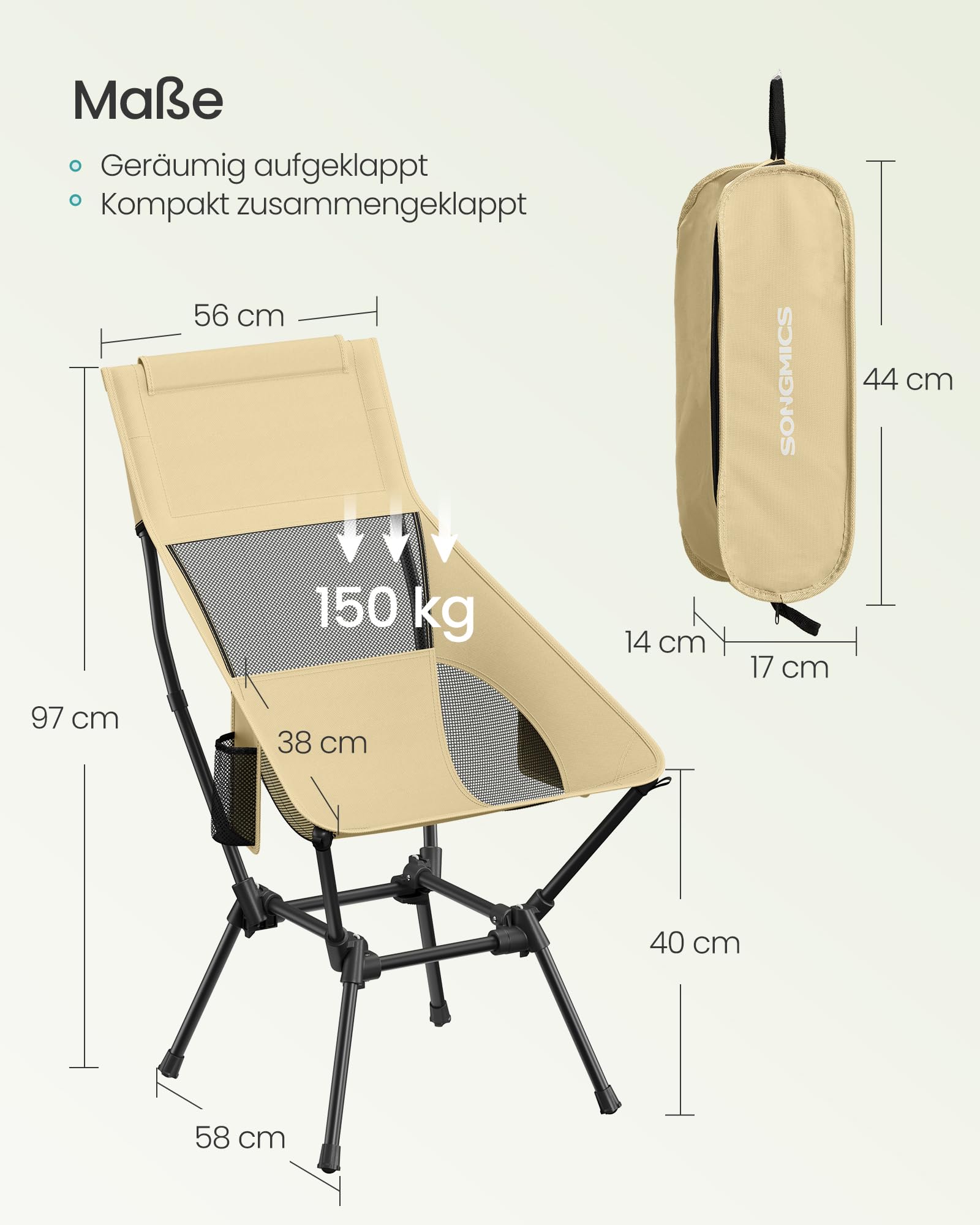songmics-gcb051kz01-campingstuhl-klappbar-h-henverstellbar-braun-bis-150-kg image 3