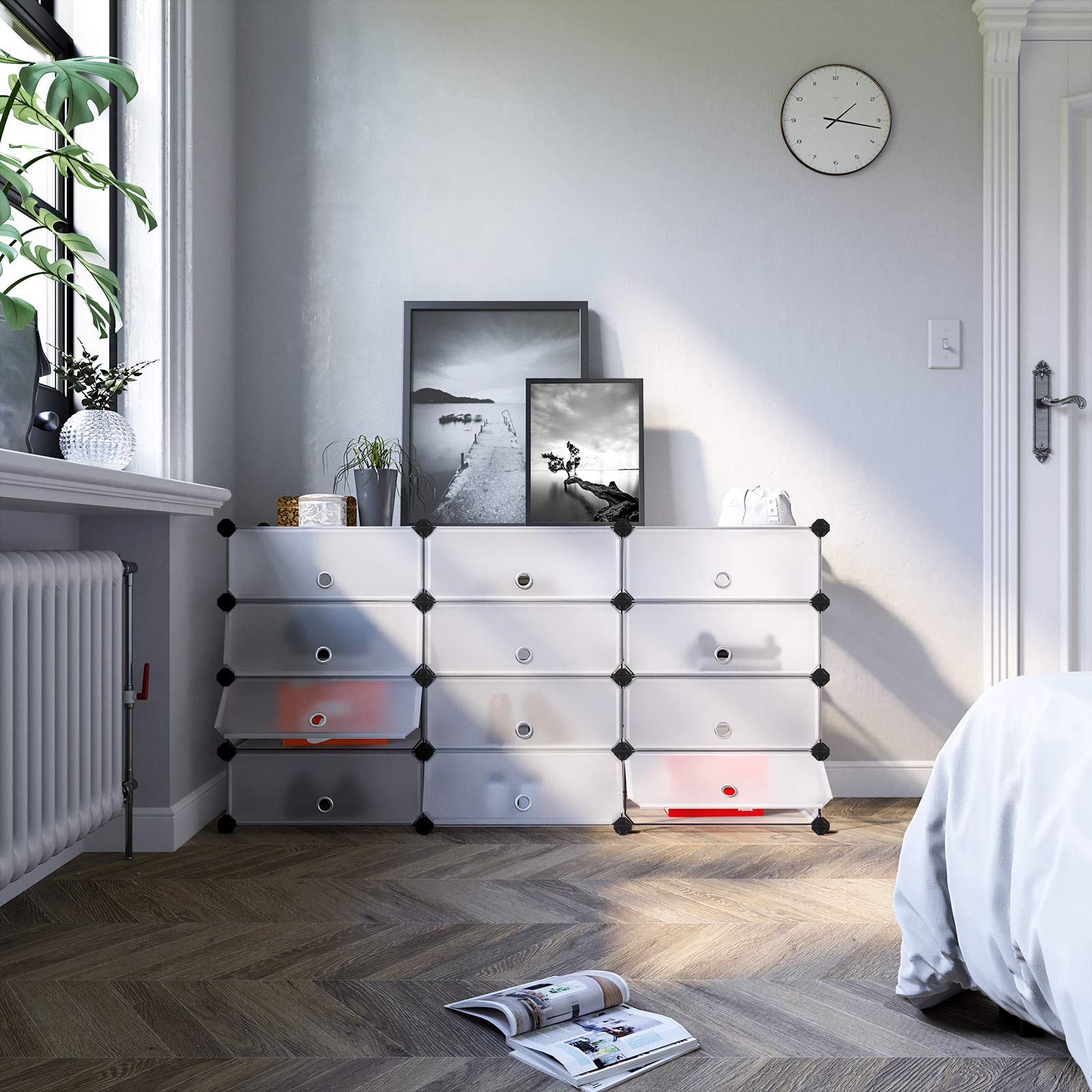 songmics-schuhregal-lpc26w-steckregal-kunststoff-83-x-31-x-105-cm-wei image 4