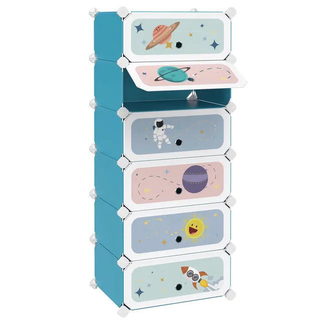 songmics-kinderschuhregal-lpc904q01-mit-6-f-chern-43x31x105-cm-blau image 1
