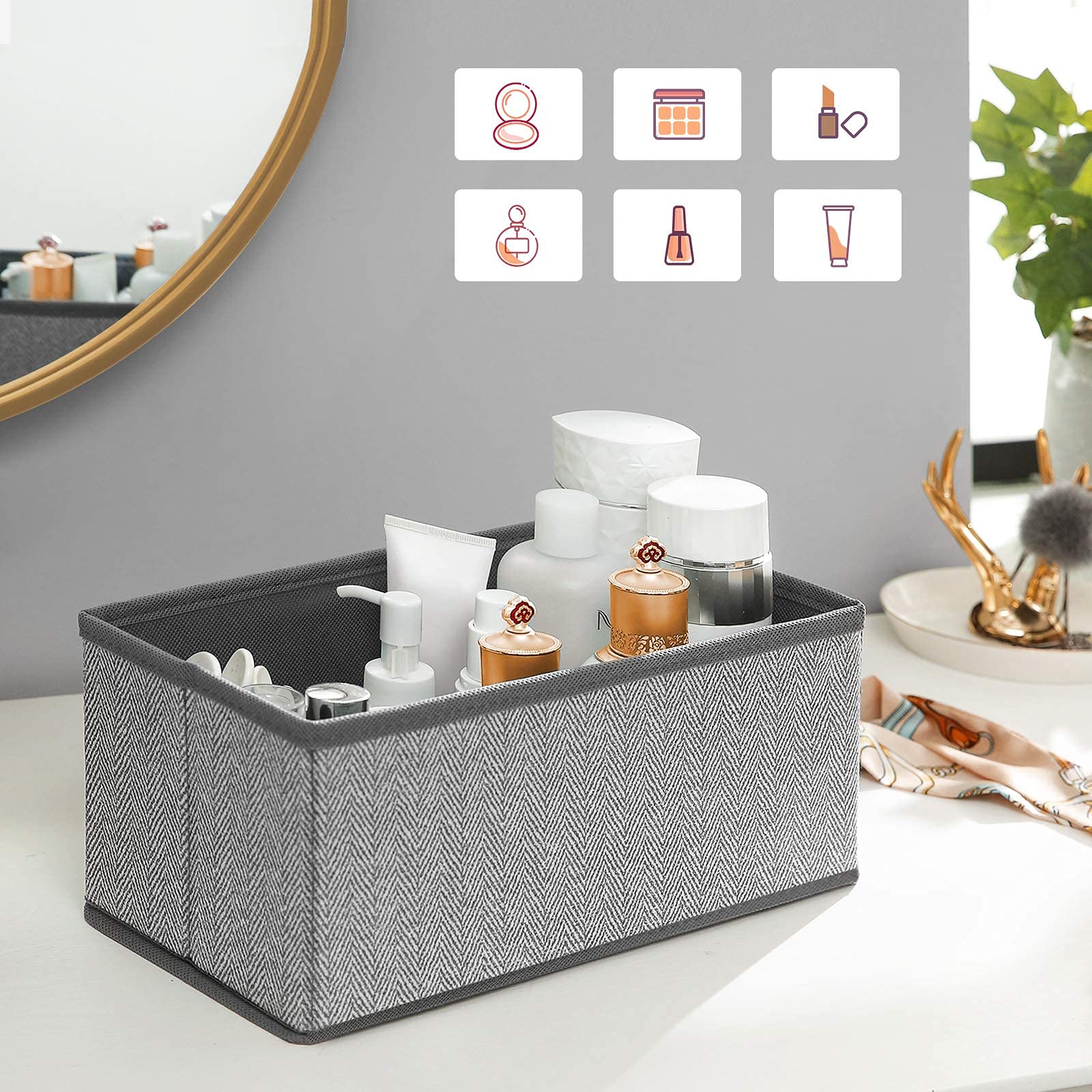songmics-schubladen-organizer-6er-set-stoffboxen-grau image 3
