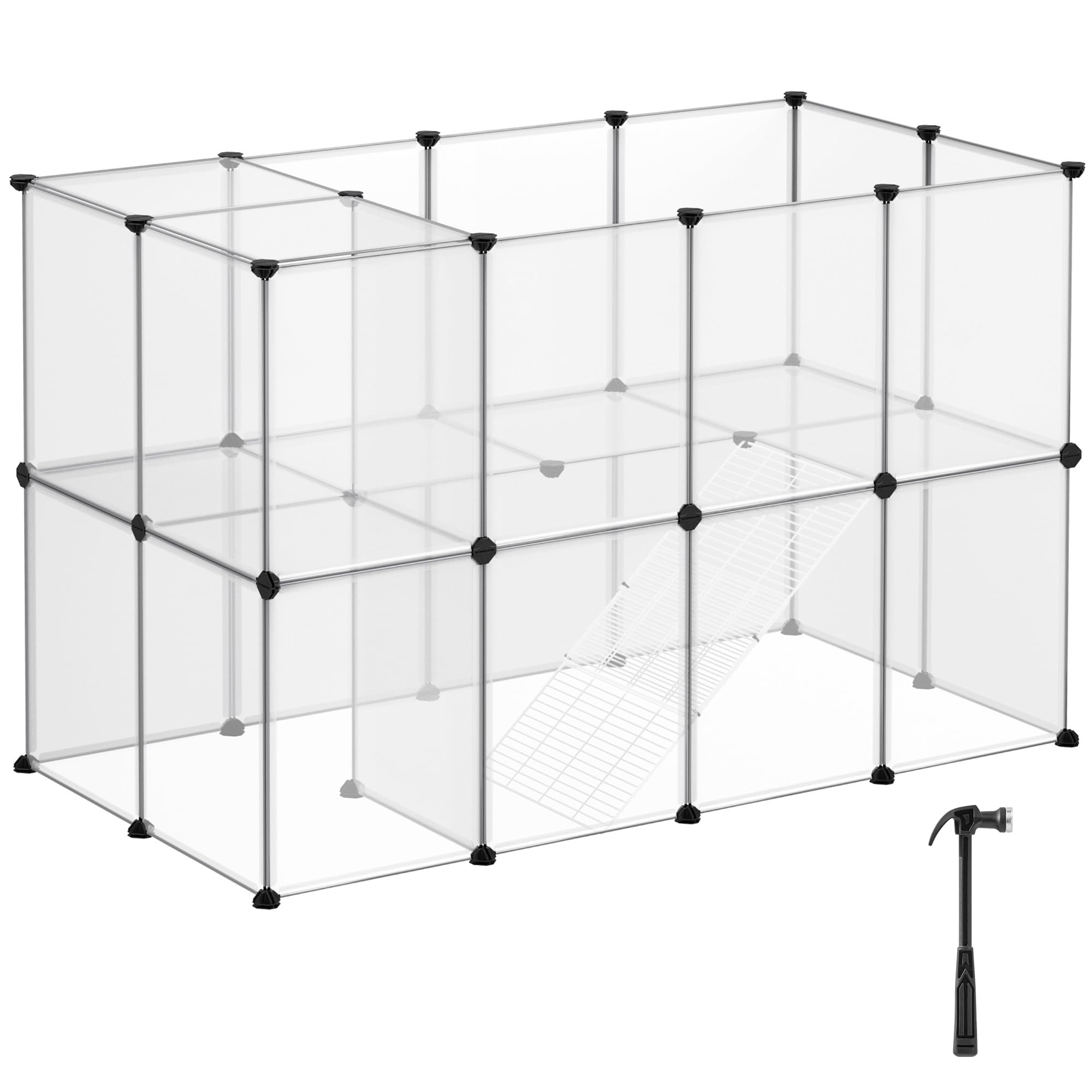 songmics-kleintiergehege-lpc005w01-transparent-143-x-73-x-91-cm image 1