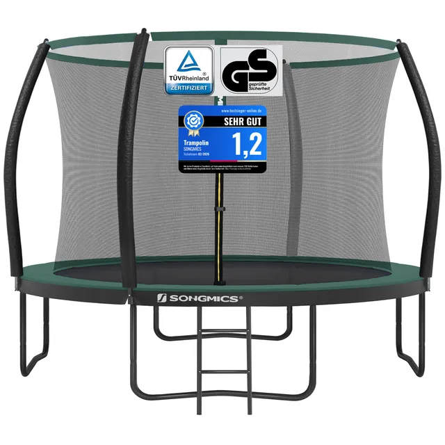 songmics-trampolin-outdoor-244-cm-gartentrampolin-mit-sicherheitsnetz-leiter image 1