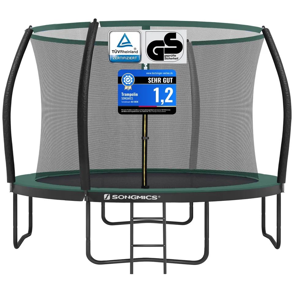 songmics-trampolin-outdoor-244-cm-gartentrampolin-mit-sicherheitsnetz-leiter image 1